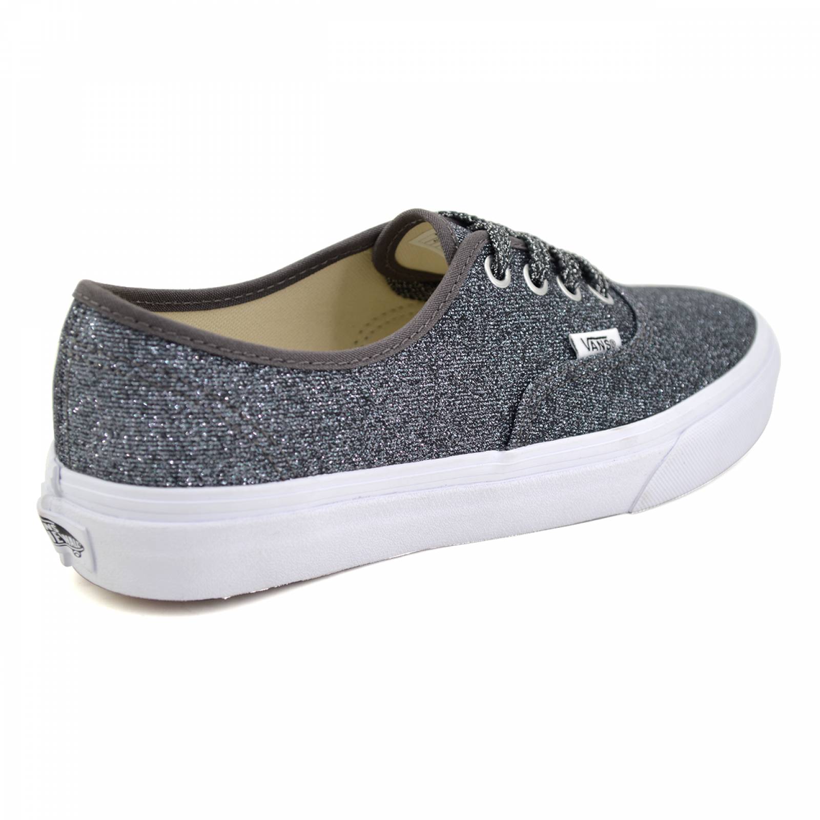 vans plateadas con brillo