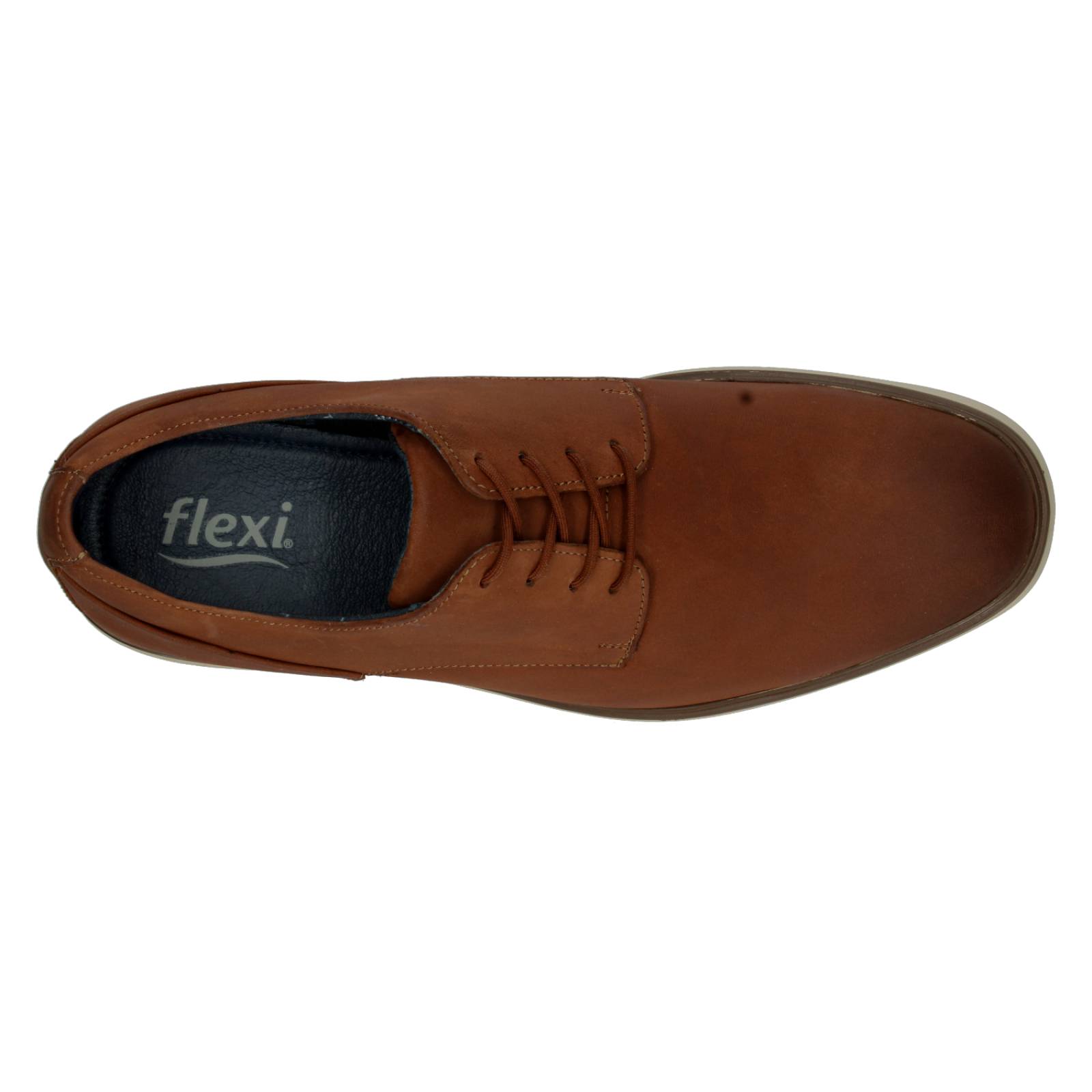 Zapato Flexi Derby Liso Cafe Para Hombre [FFF3386] 