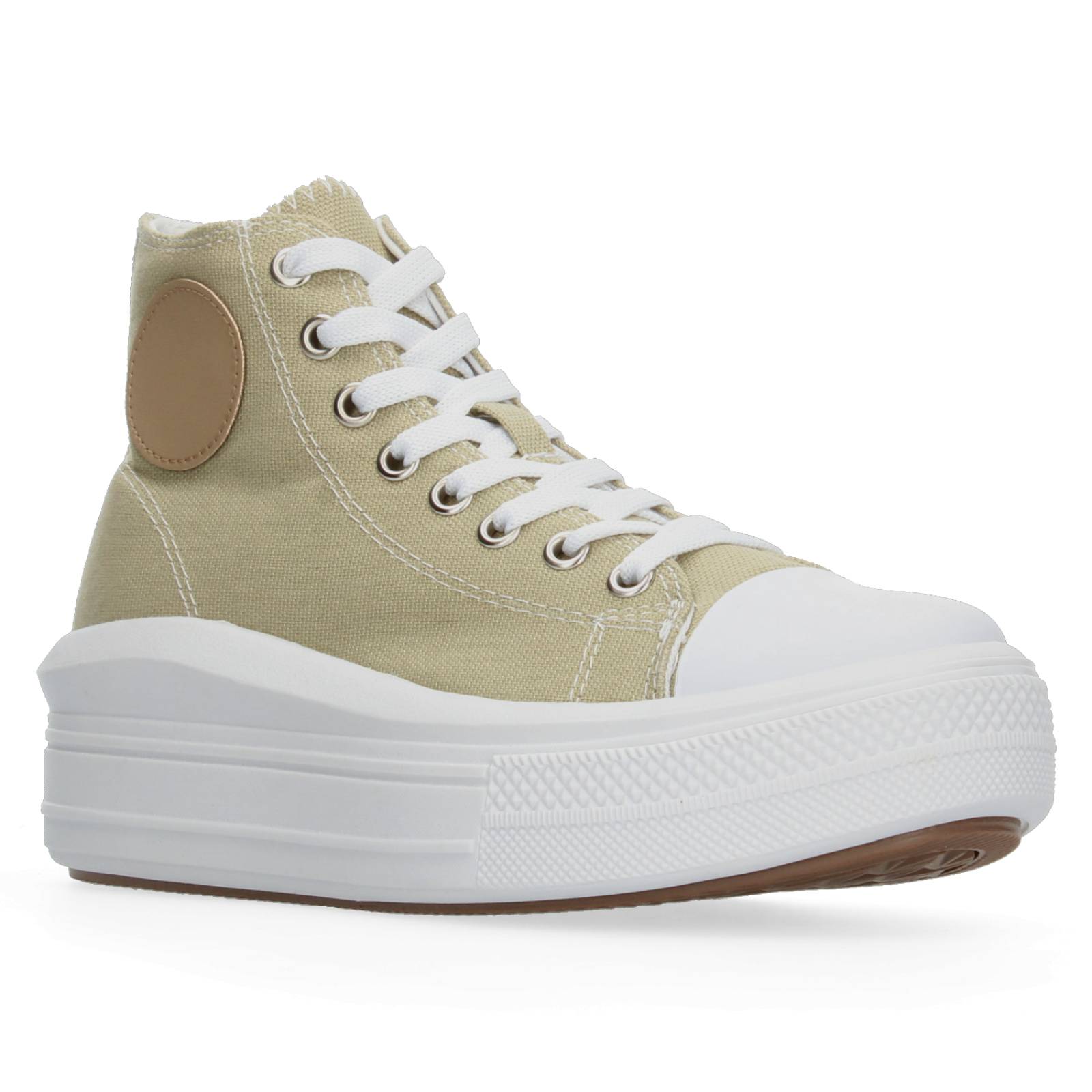 Tenis Bota con Plataforma Beige para Mujer [MAD21] 