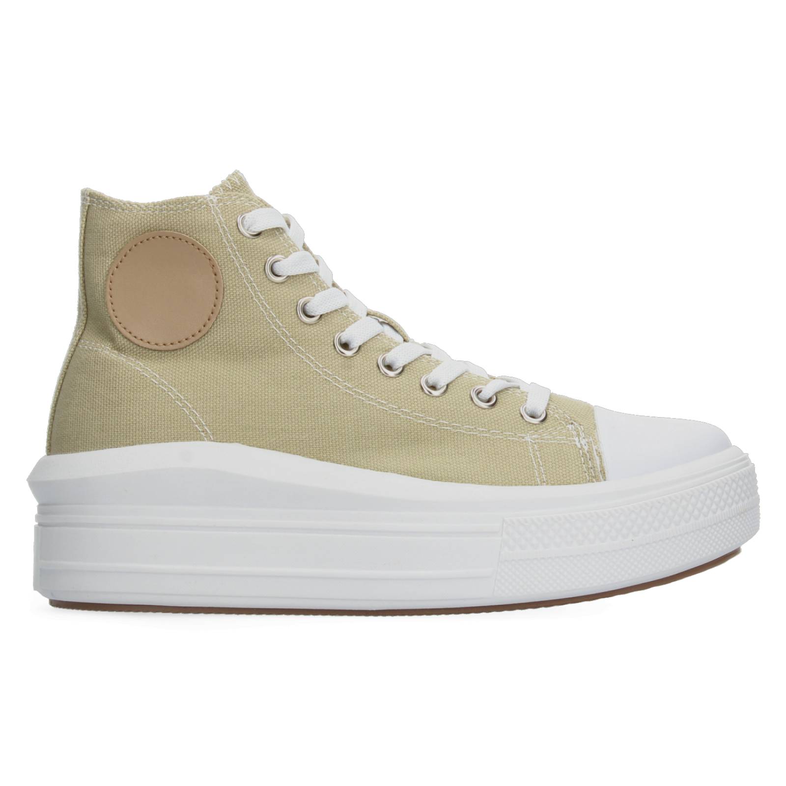 Tenis Bota con Plataforma Beige para Mujer [MAD21] 