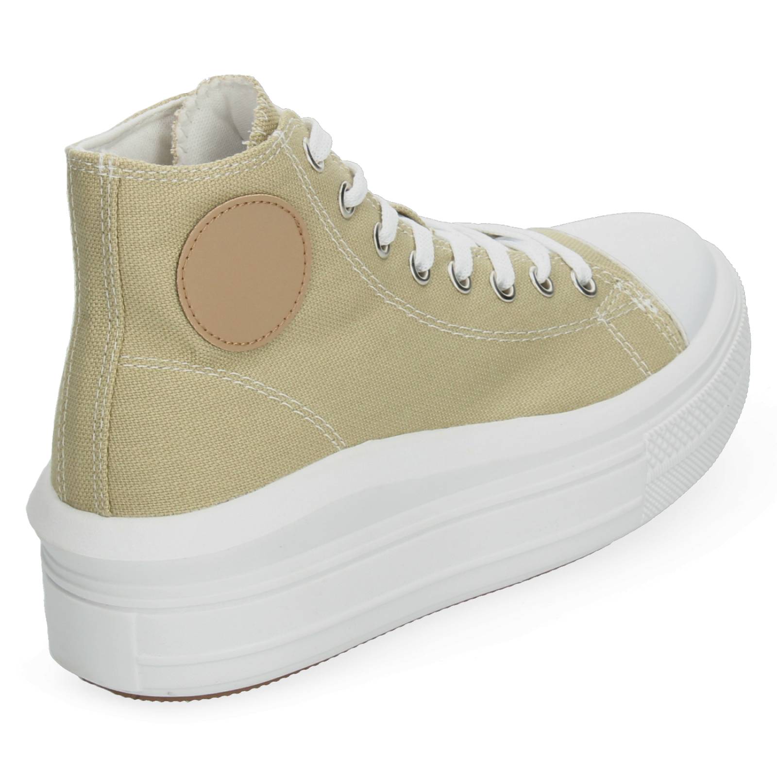 Tenis Bota con Plataforma Beige para Mujer [MAD21] 