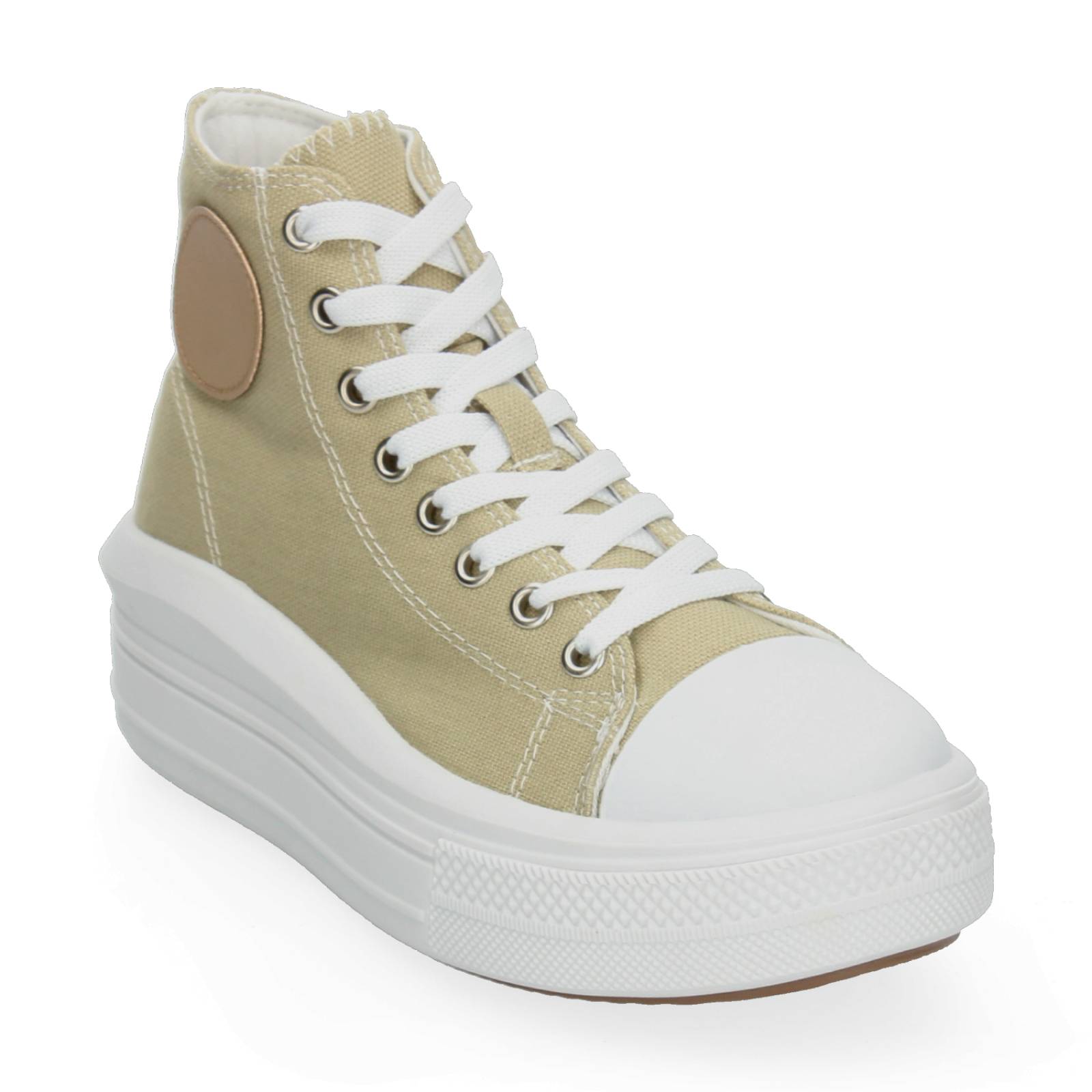Tenis Bota con Plataforma Beige para Mujer [MAD21] 