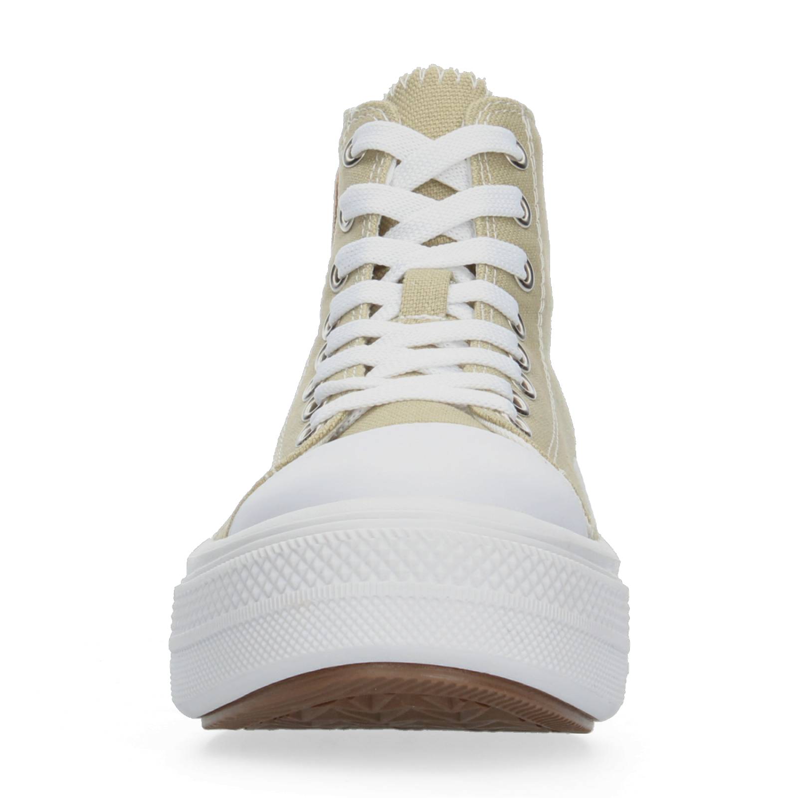 Tenis Bota con Plataforma Beige para Mujer [MAD21] 