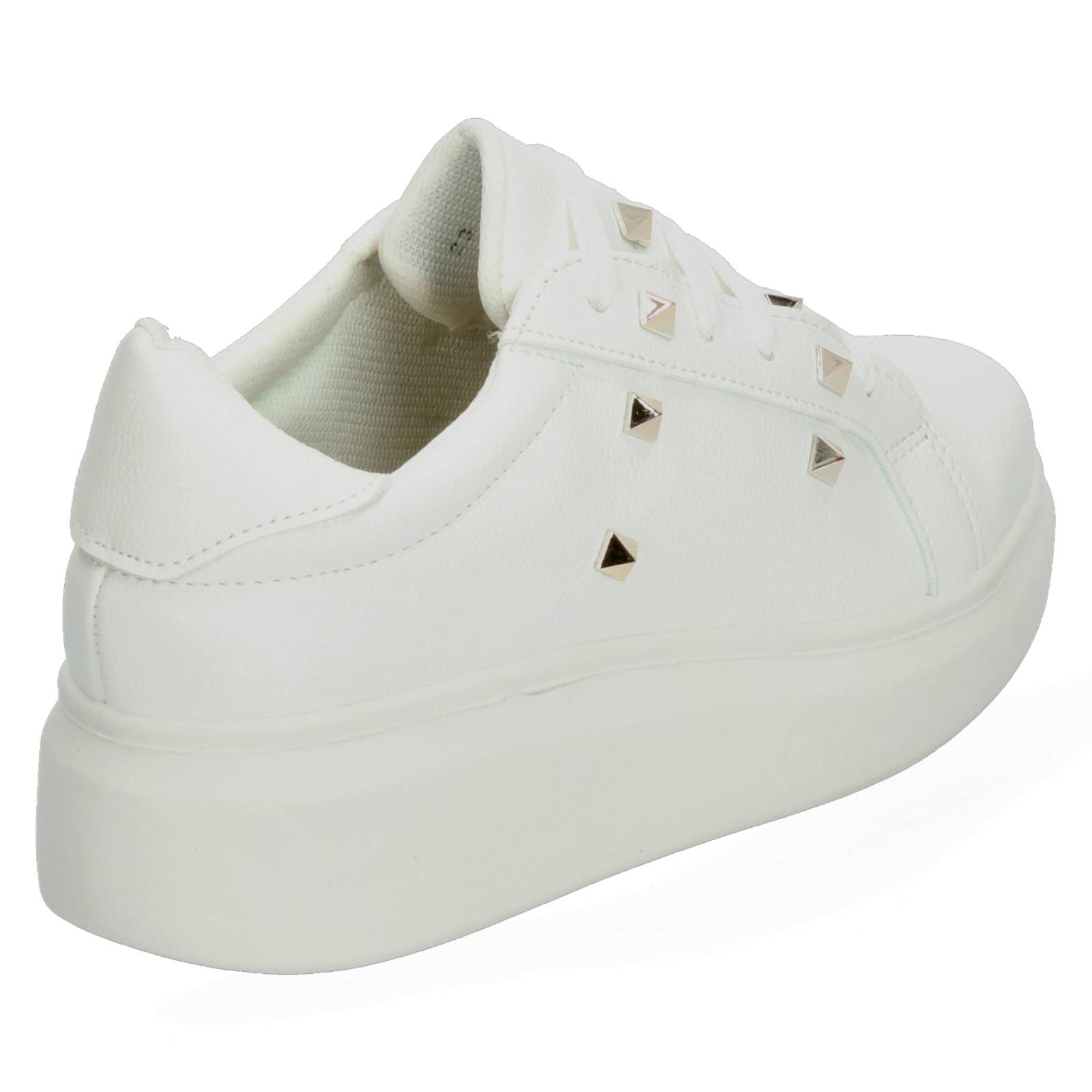 Tenis Plataforma con Estoperoles Blanco para Mujer [COS12] 