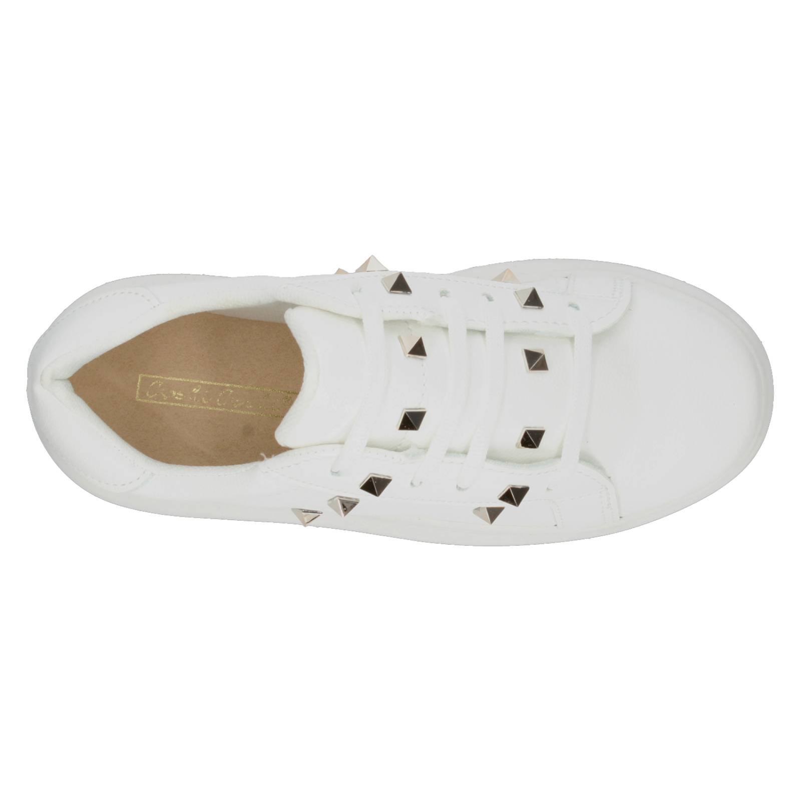 Tenis Plataforma con Estoperoles Blanco para Mujer [COS12] 