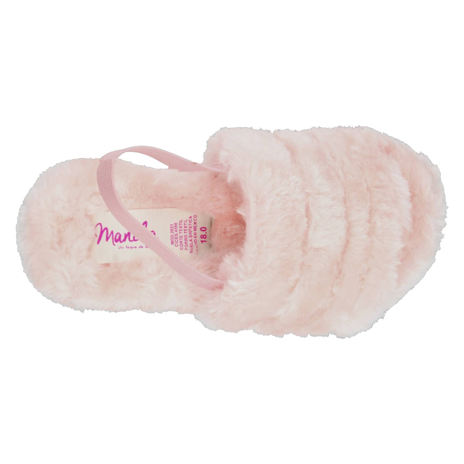 Sandalia Pantufla de Peluche Rosa para Niña [MLA385] 