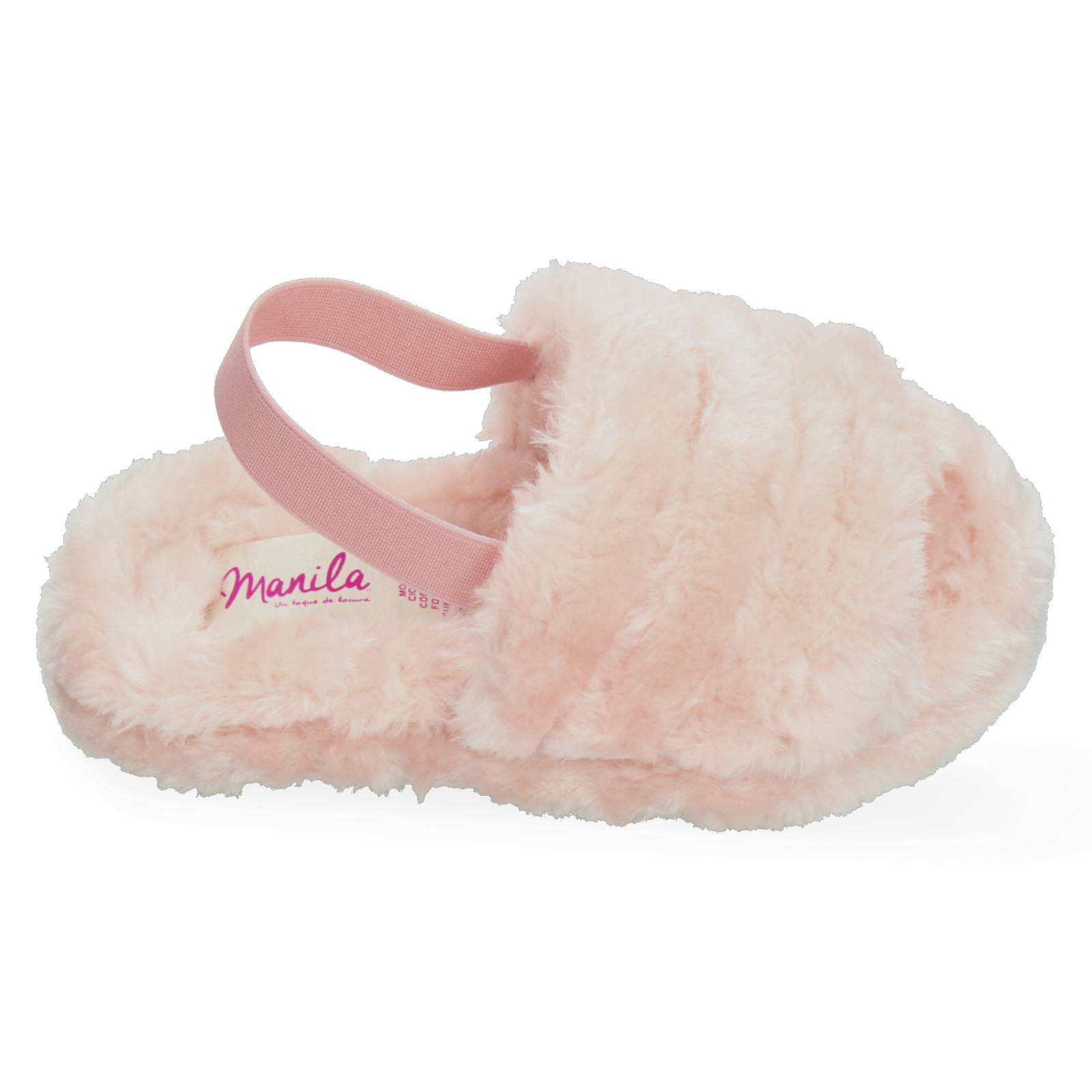 Sandalia Pantufla de Peluche Rosa para Niña [MLA385] 