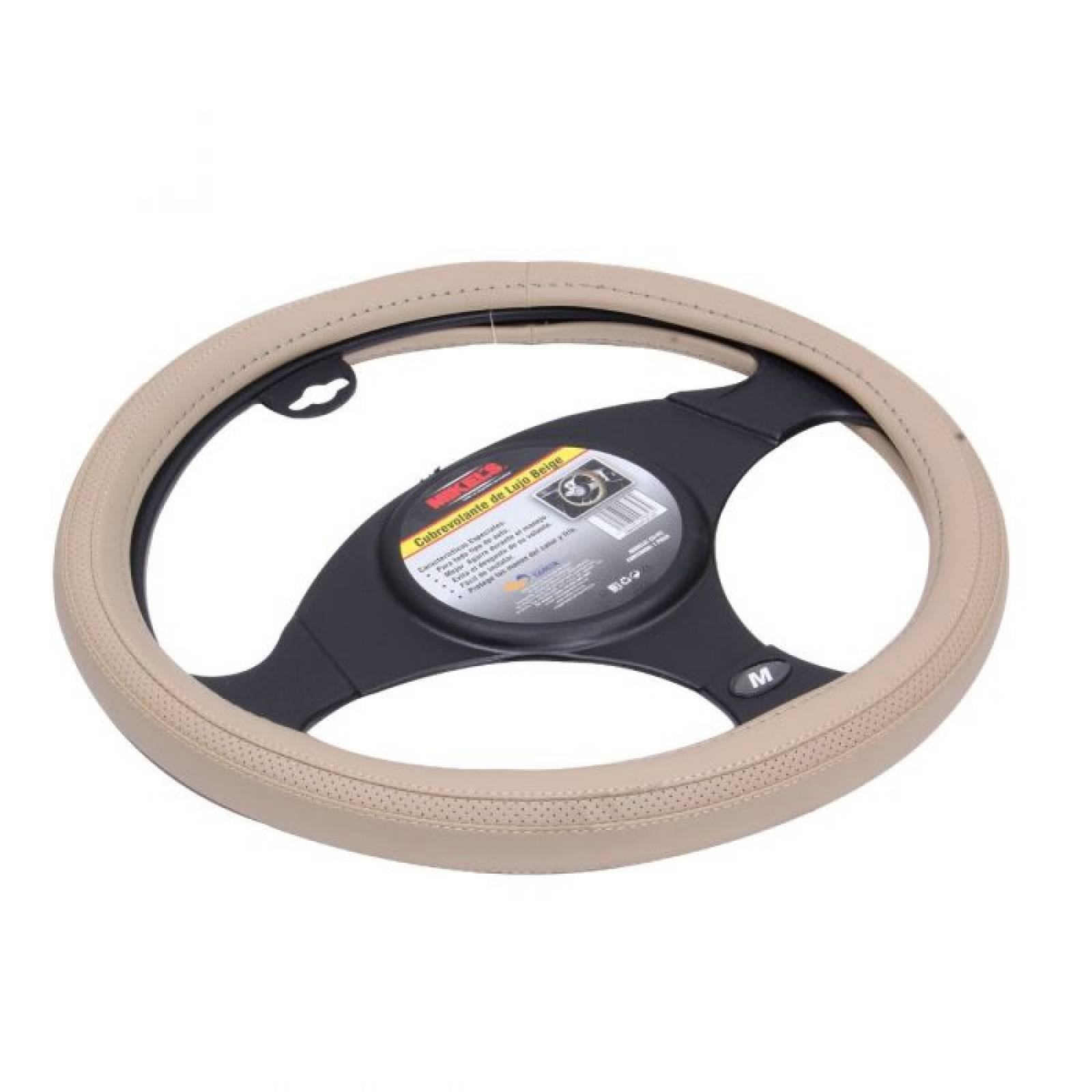 Cubre volante de piel color camello Mikels