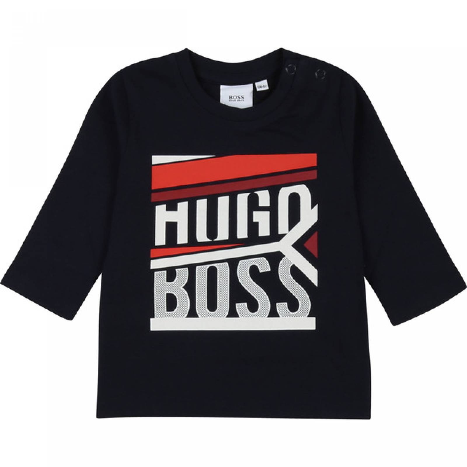 HUGO BOSS PLAYERA AZUL MARINO MANGA LARGA PARA BEBE