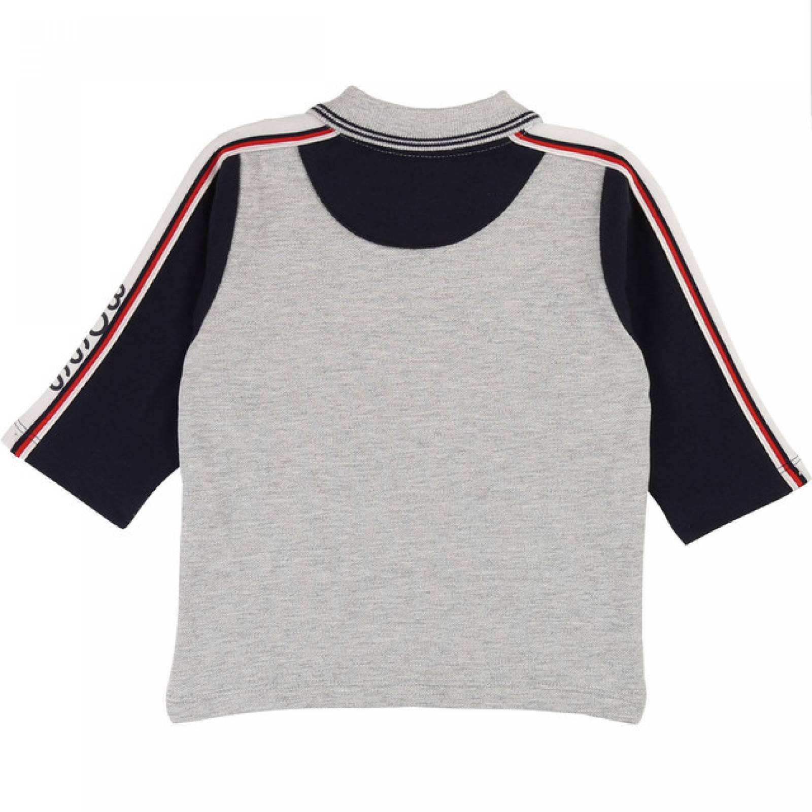 HUGO BOSS  POLO GRIS MANGA LARGA,PARA BEBE