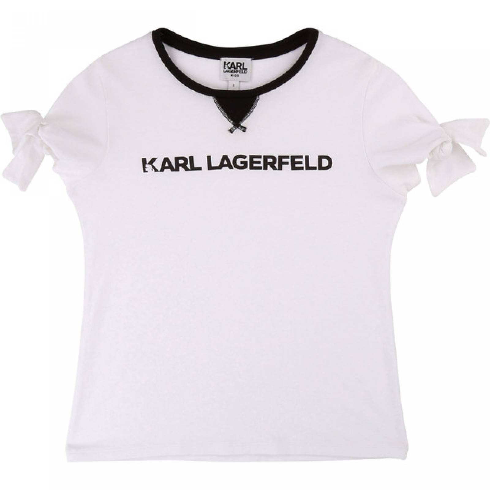 KARL LAGERFELD PLAYERA BLANCA MANGA CORTA PARA NIÑO