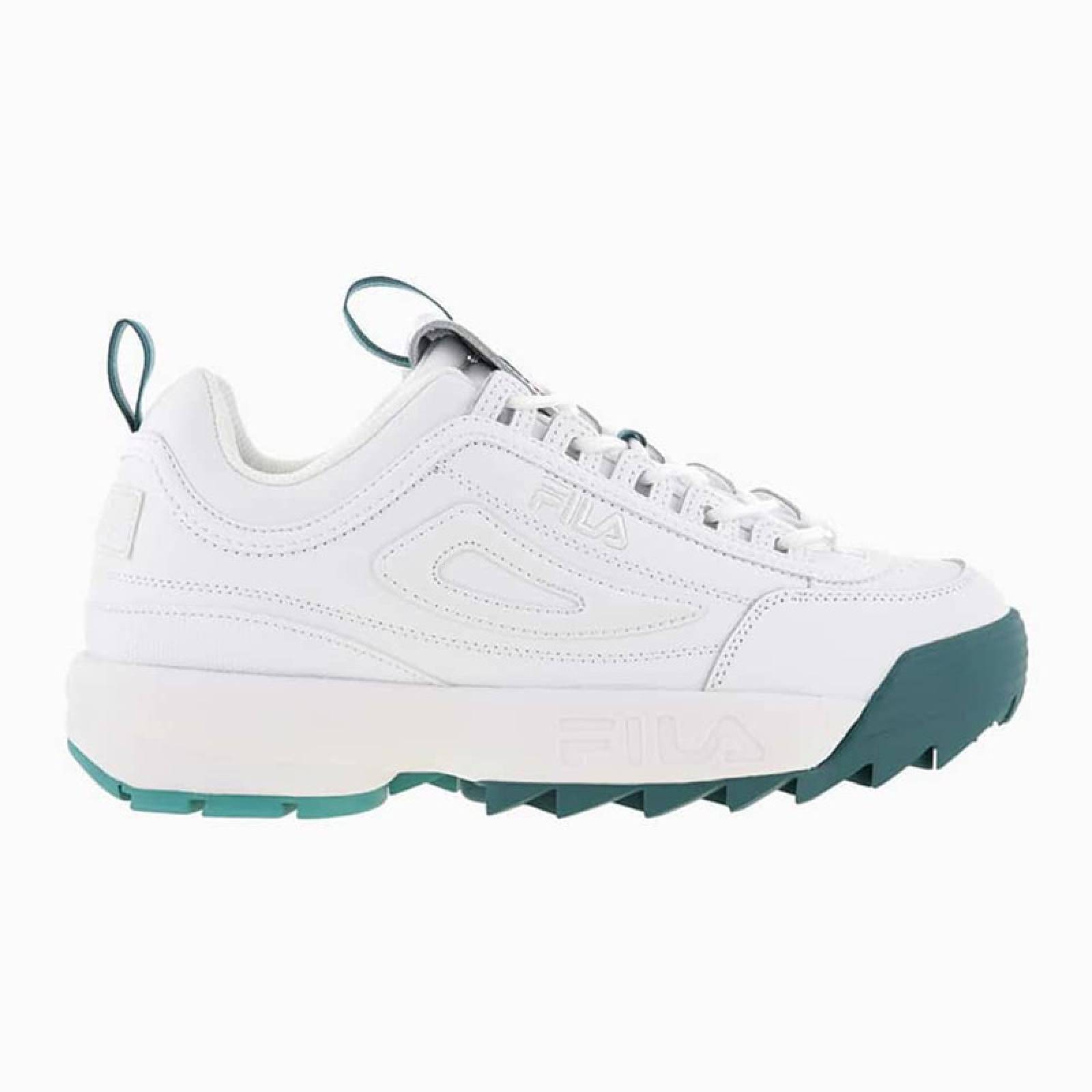 TENIS FILA DISRUPTOR II DUO BLANCO CON TURQUESA