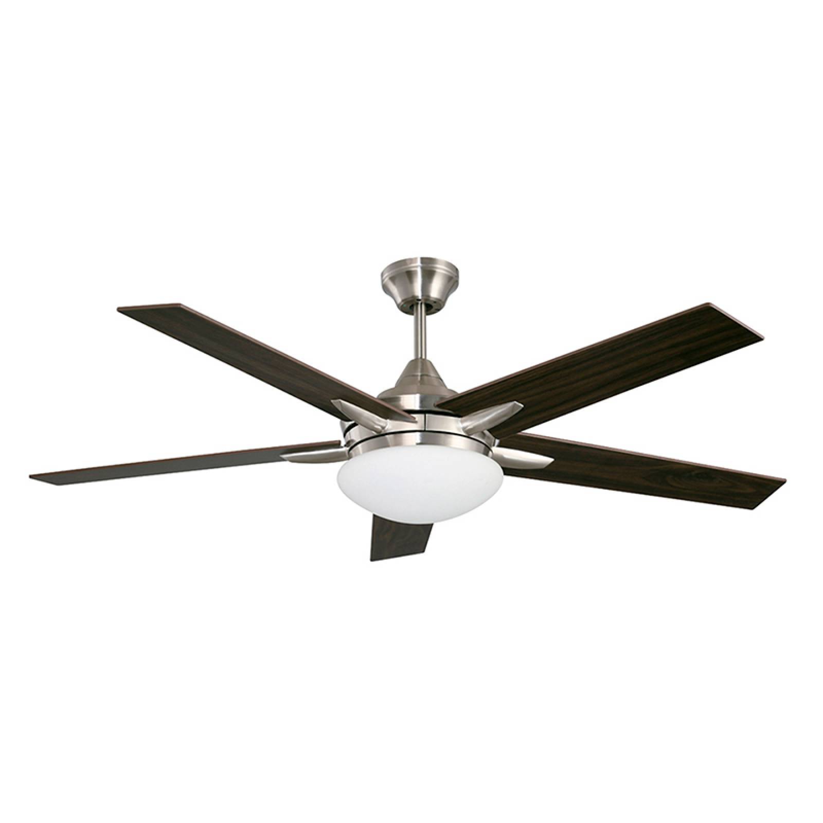 Ventilador de Techo"52 SORO Acabado Níquel Satinado 5 Aspas No Reversibles Color Negro Socket E27 60 