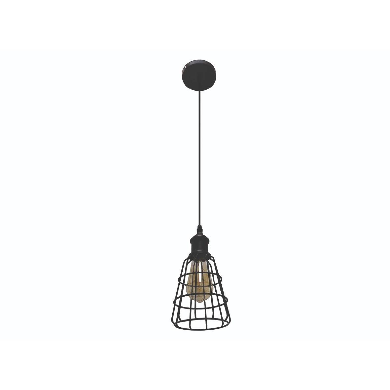 Lámpara Colgante Vintage Acero Negro Mate 1 Luz (24cm) 