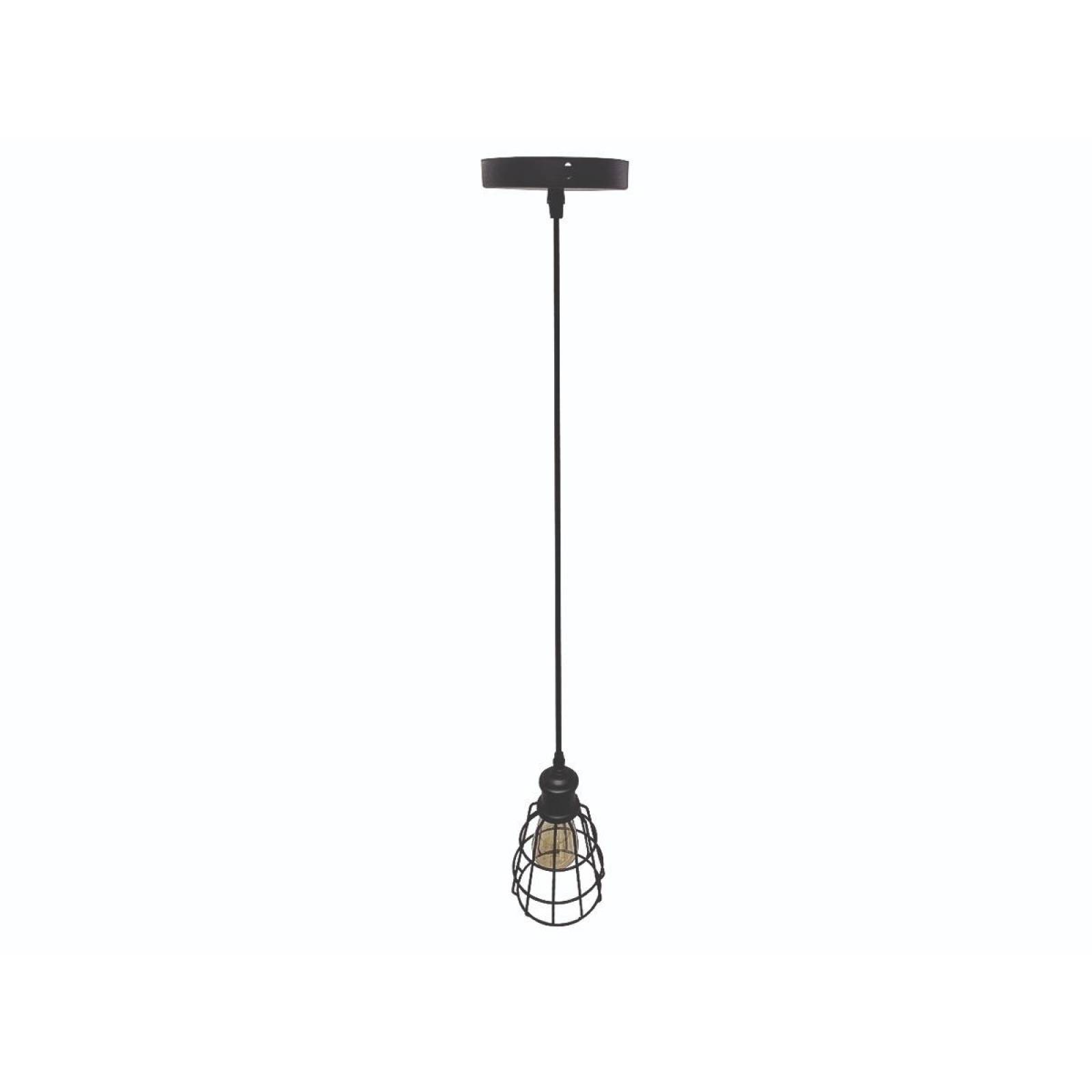 Lámpara Colgante Vintage Acero Negro Mate 1 Luz (24cm) 
