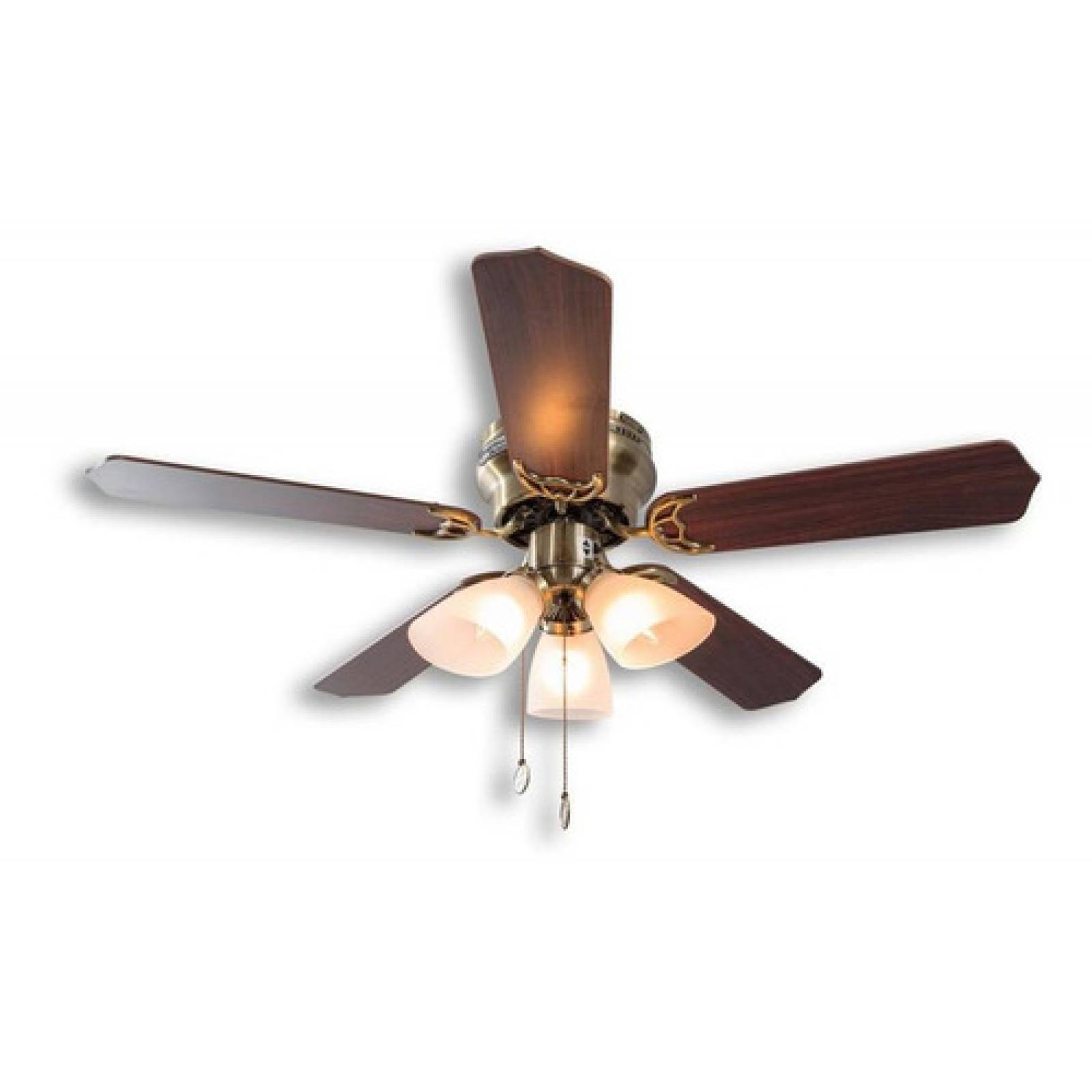 Ventilador De Techo 42   Bronce Antiguo Aspas Madera Nogal 