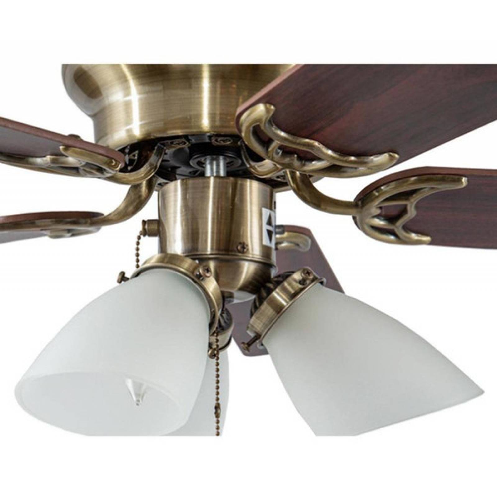 Ventilador De Techo 42   Bronce Antiguo Aspas Madera Nogal 