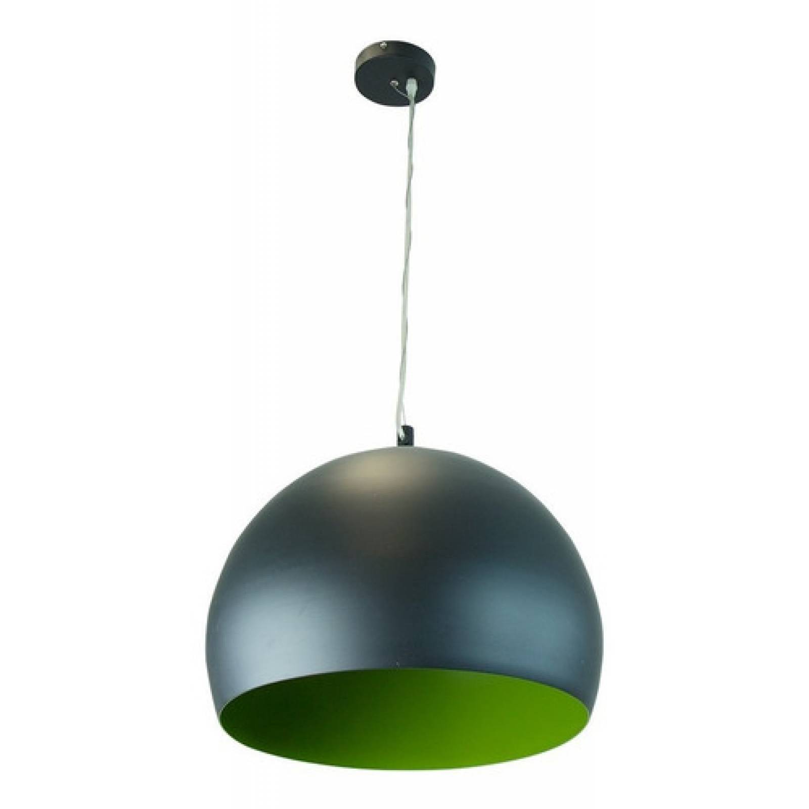 Lámpara Colgante Metal Negro Mate Interior Verde 60w 1 Luz