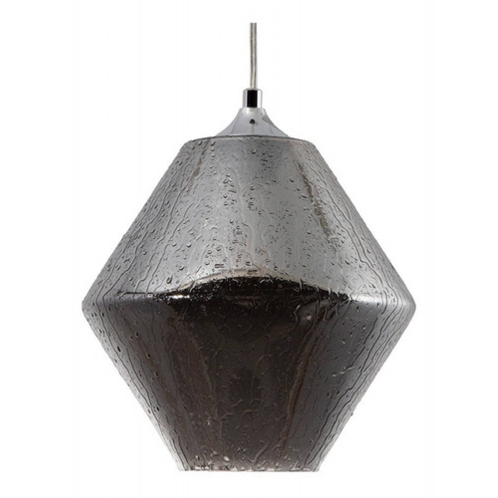 Lámpara Colgante Pantalla Vidrio Gota Agua Negra E27 1 Luz 