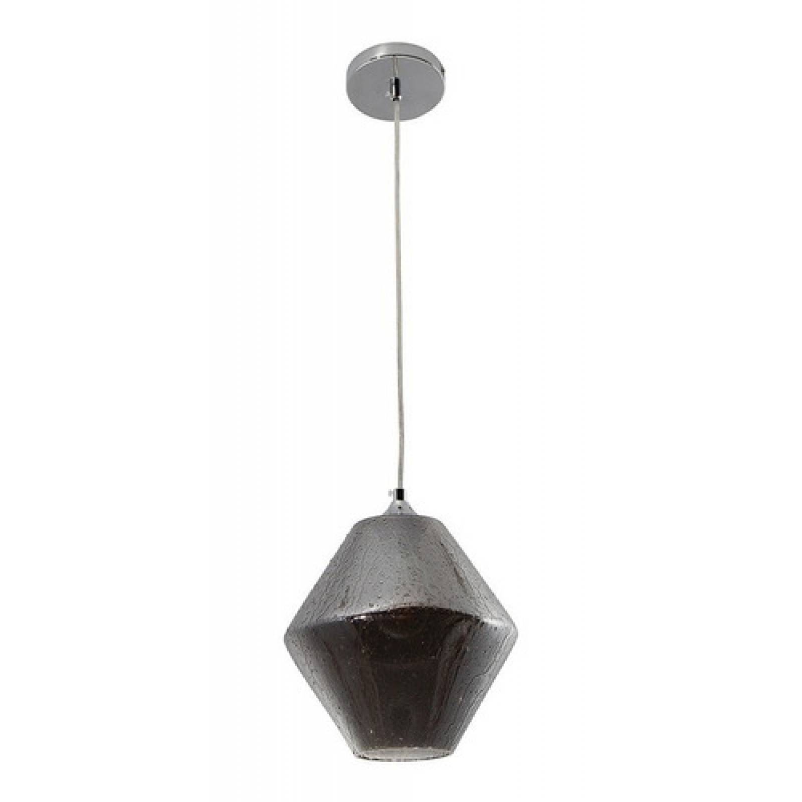 Lámpara Colgante Pantalla Vidrio Gota Agua Negra E27 1 Luz 