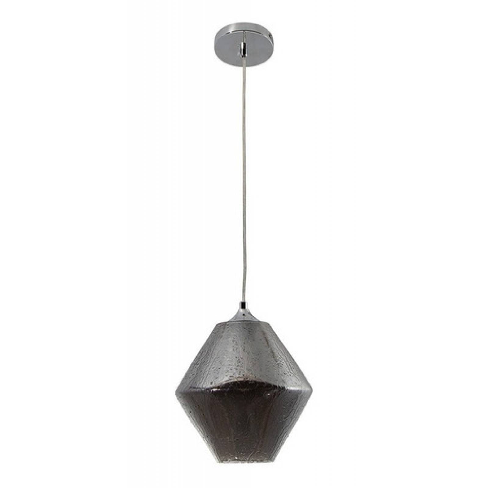 Lámpara Colgante Pantalla Vidrio Gota Agua Negra E27 1 Luz 