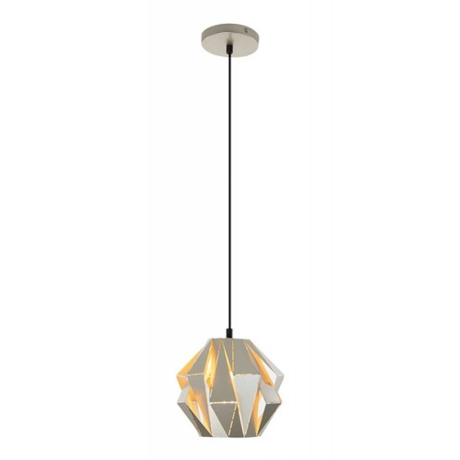 Lámpara Colgante Plateada Hexágono Panal Abeja 40w E26 1 Luz
