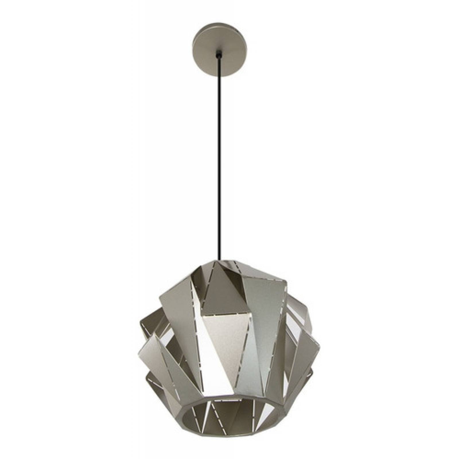 Lámpara Colgante Plateada Hexágono Panal Abeja 40w E26 1 Luz