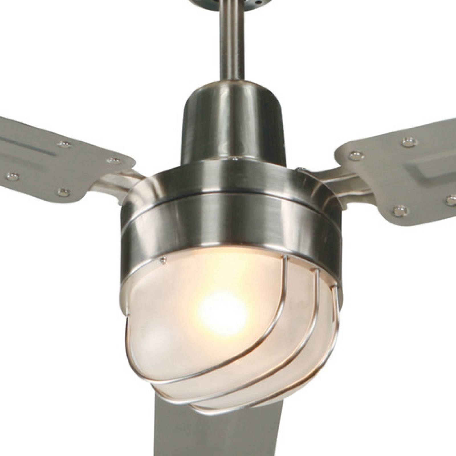 Ventilador De Techo Industrial Plata 54 Acero 60w 1 Luz