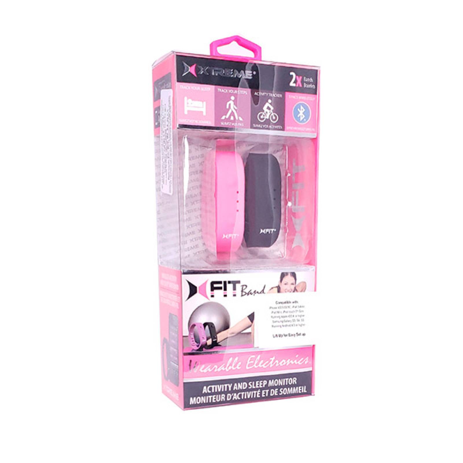 XTREME - 2 Fitband Bluetooth Pulseras Fitness Sport (Rosa y Negro)