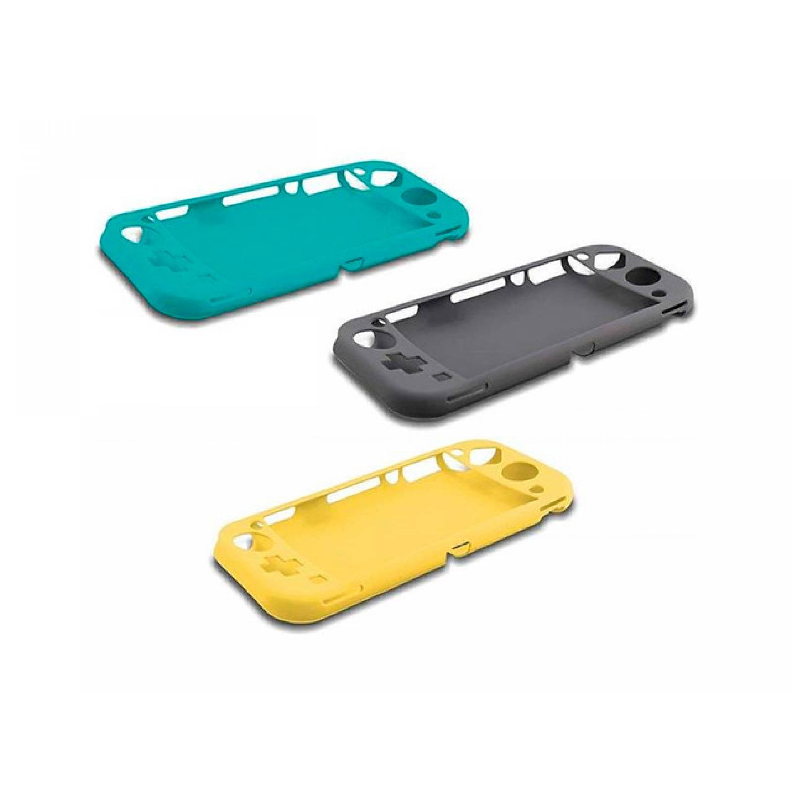 NYKO - Multipaquete de Fundas de Silicon (Negro, Amarillo y Turquesa) - Nintendo Switch Lite