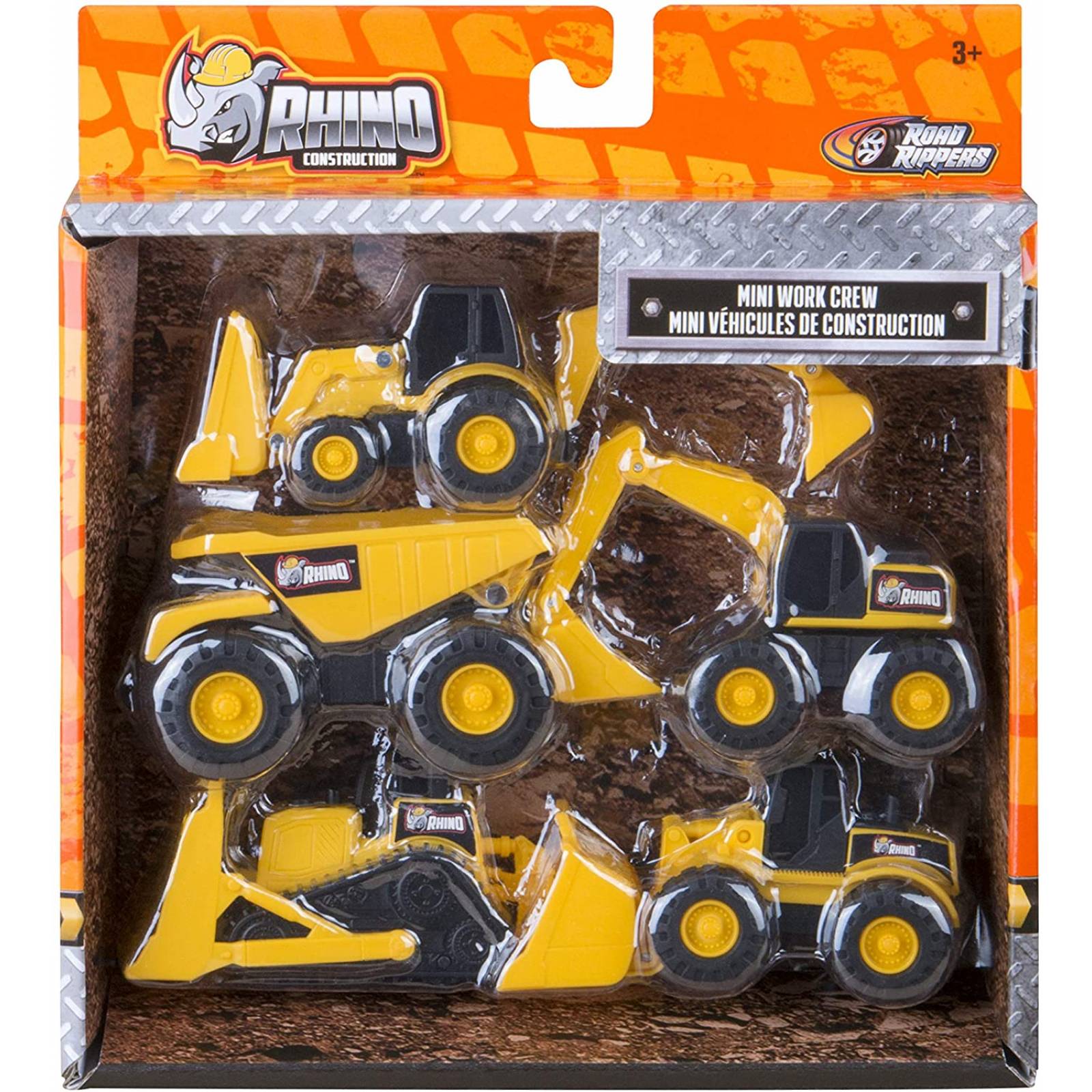 Juguete maquina de construccion Rhino mini work crew 5 pack