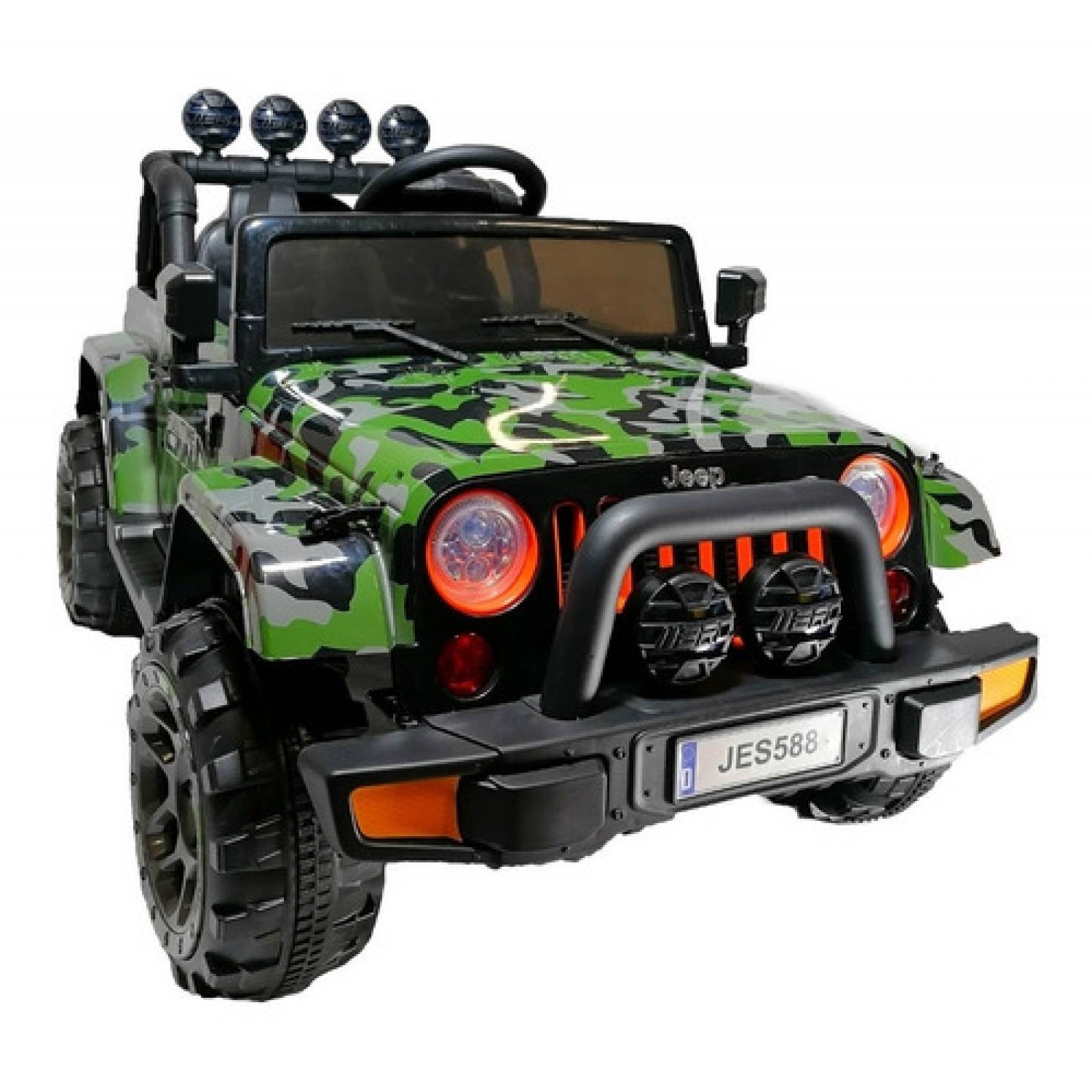 Camioneta Eléctrica Jeep Militar Verde Niños 3-6 Años