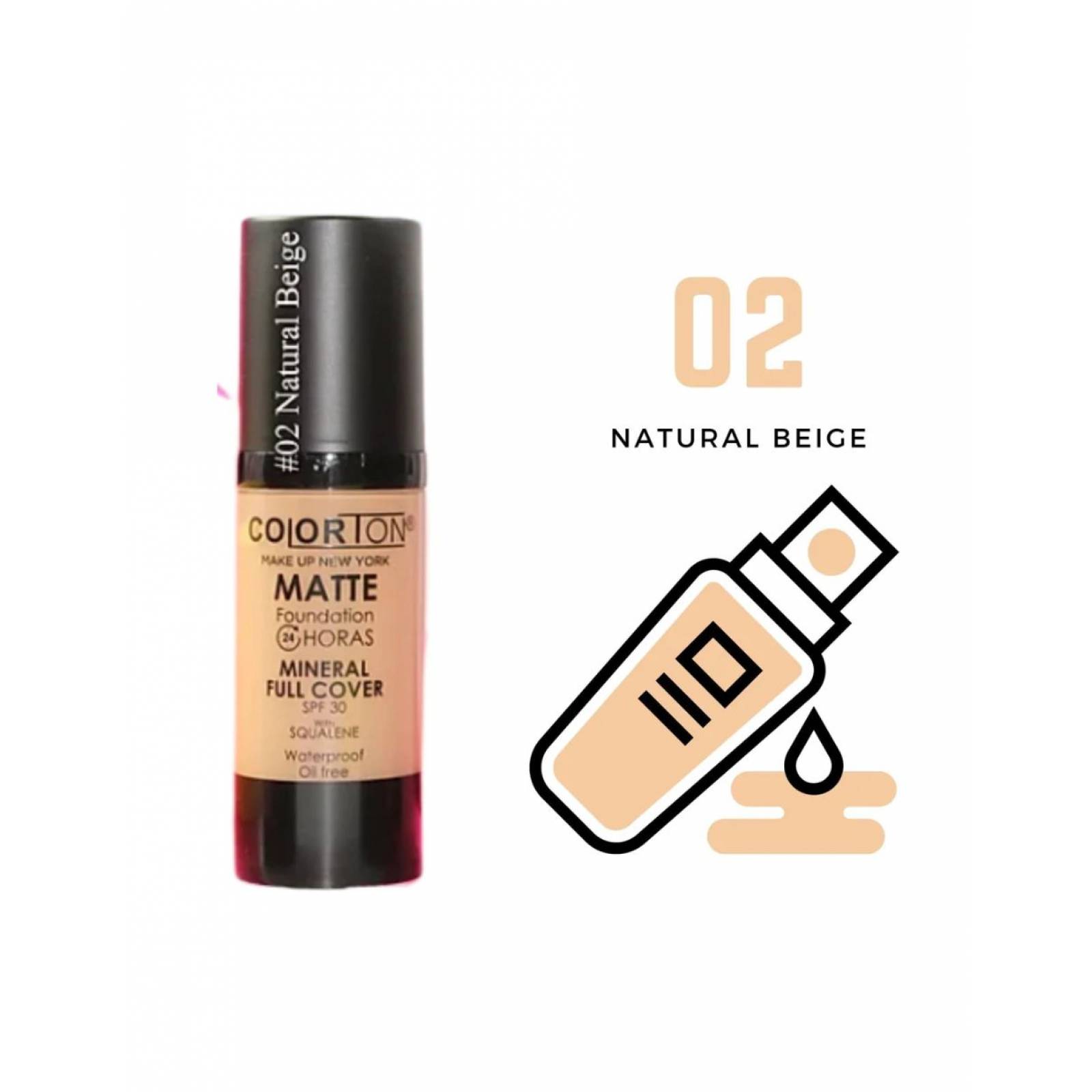 Maquillaje líquido Colorton 02 Naturale Beige de Mujer 30ml