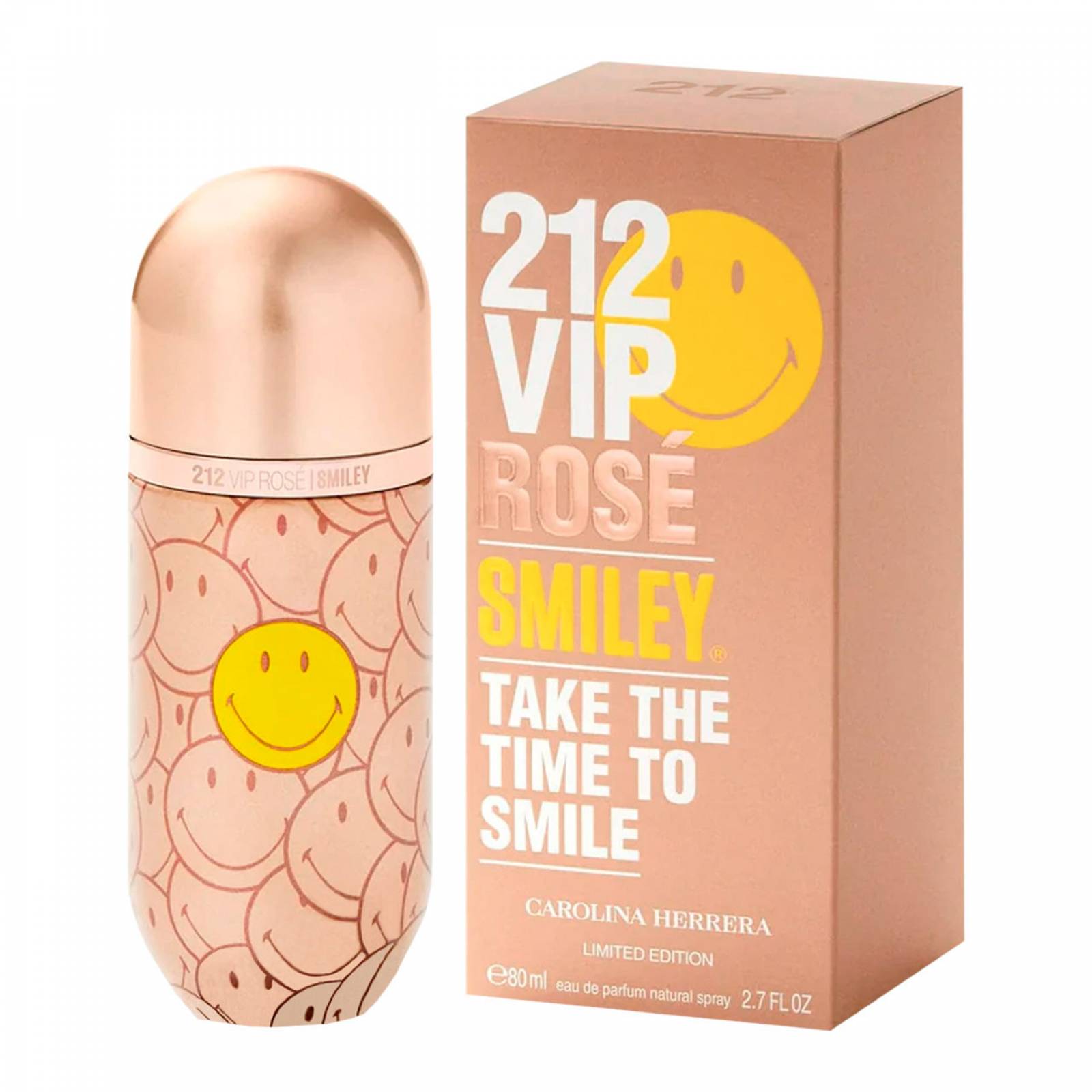 Perfume 212 Vip Rose Smiley Carolina Herrera Mujer edp 80ml