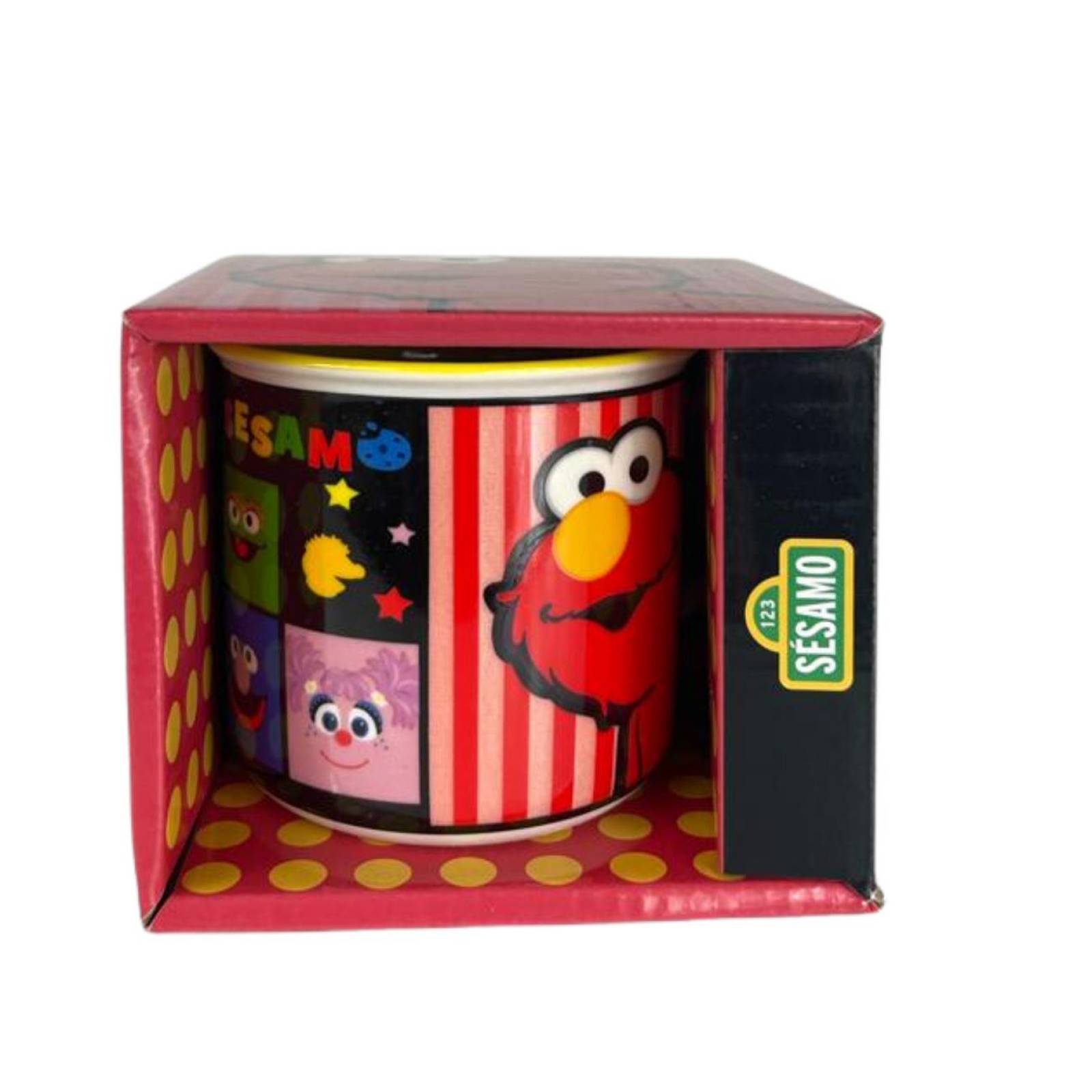 Taza De Porcelana De Plaza Sesamo Roja