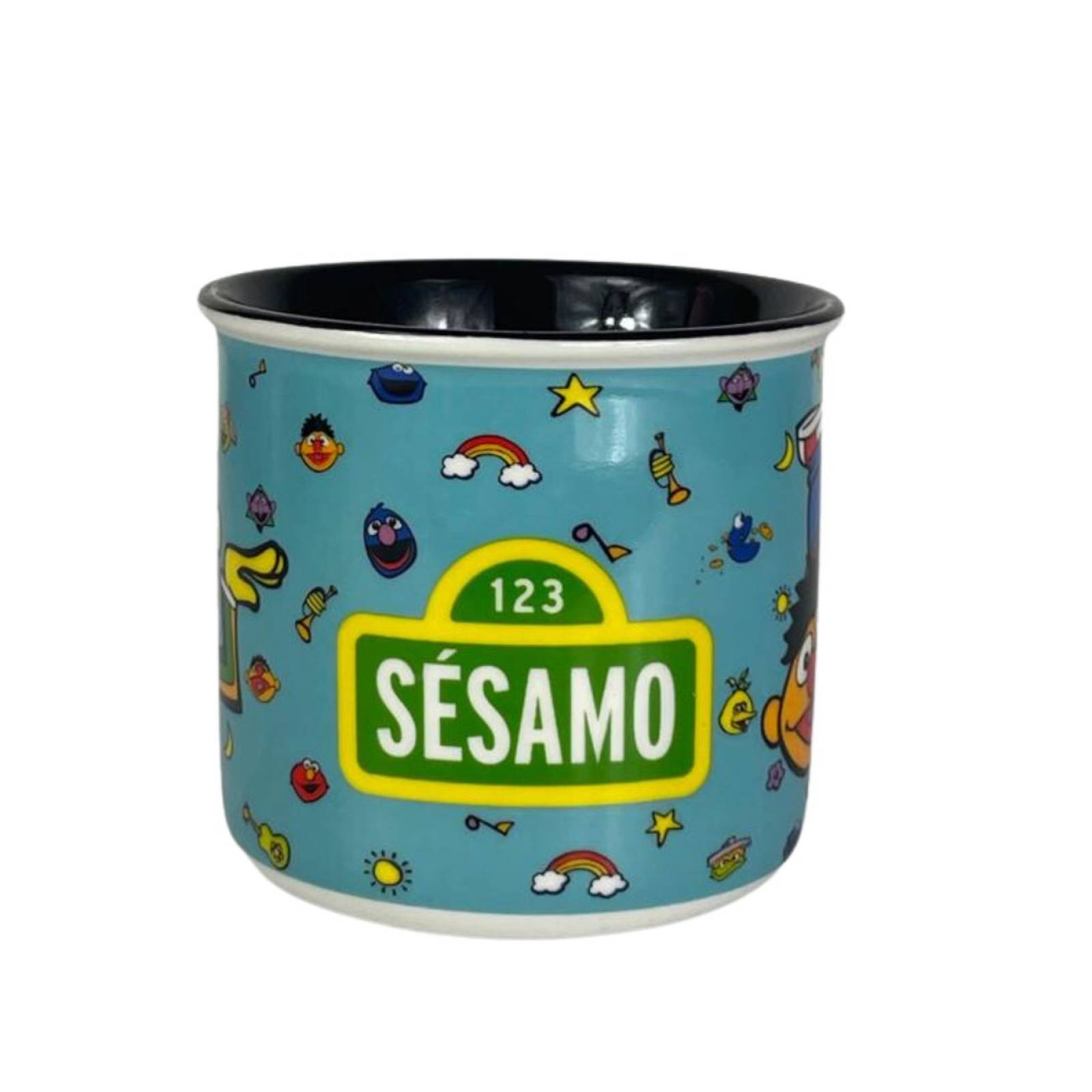 Taza De Porcelana De Plaza Sesamo Azul