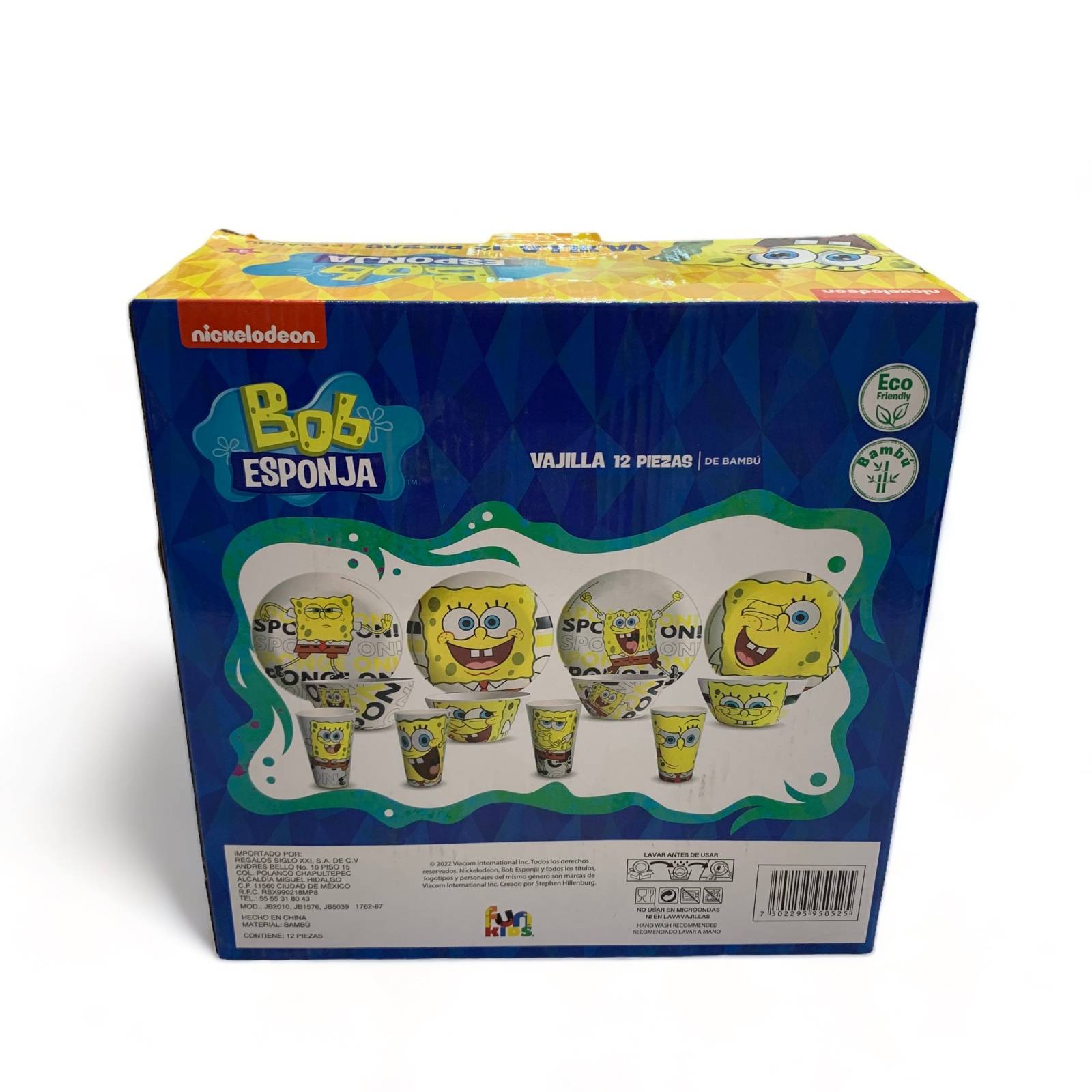 Hogar Nickelodeon Bob Esponja Bambu 12 piezas