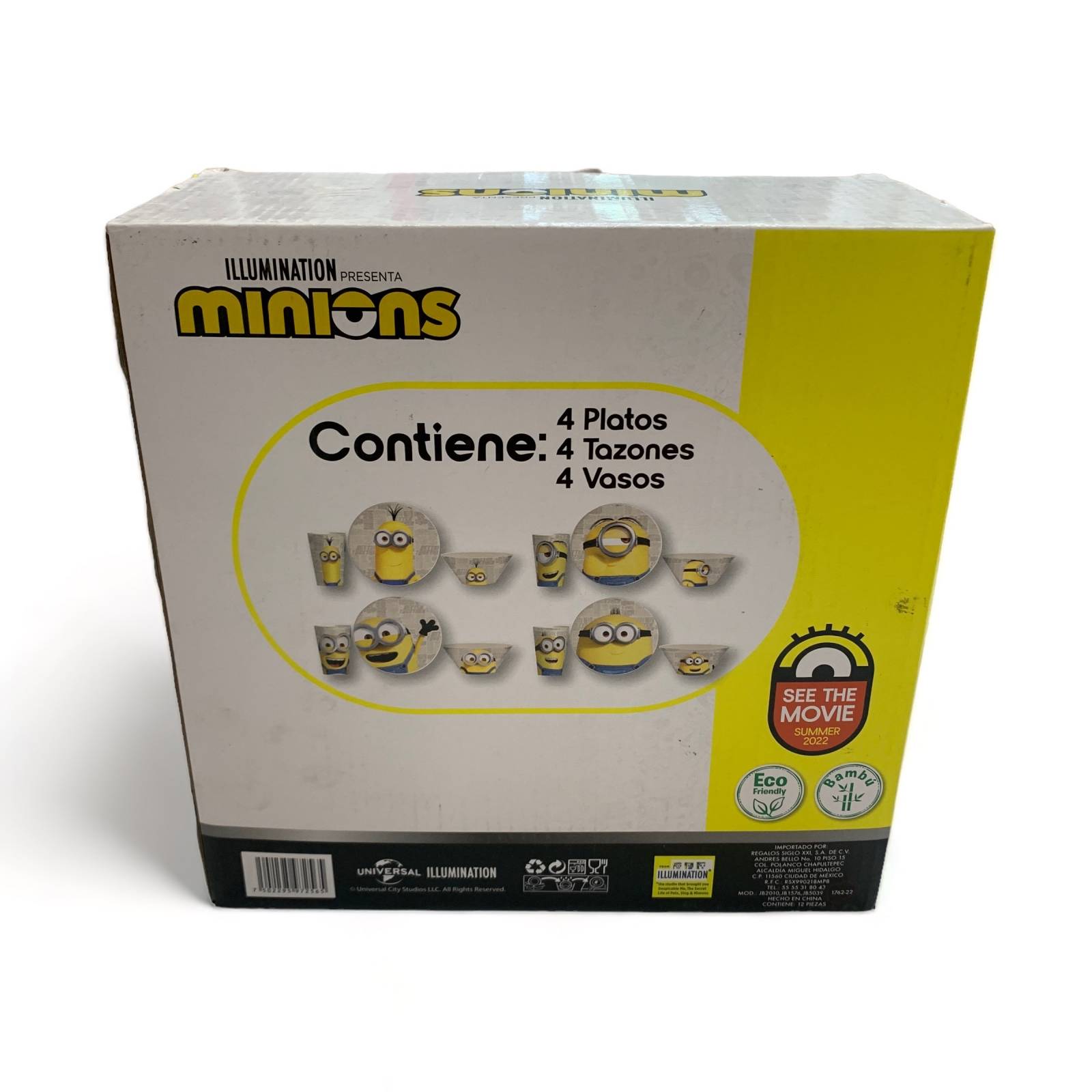 Vajilla 12 Pzas De Bambu Minions
