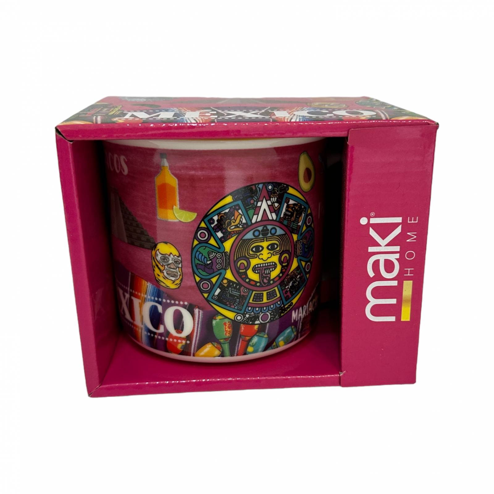 Taza De Porcelana Mexico Azteca