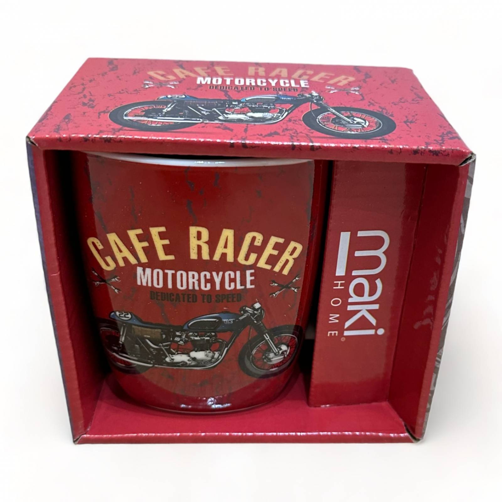 Taza De Porcelana De Motocicleta Color Rojo