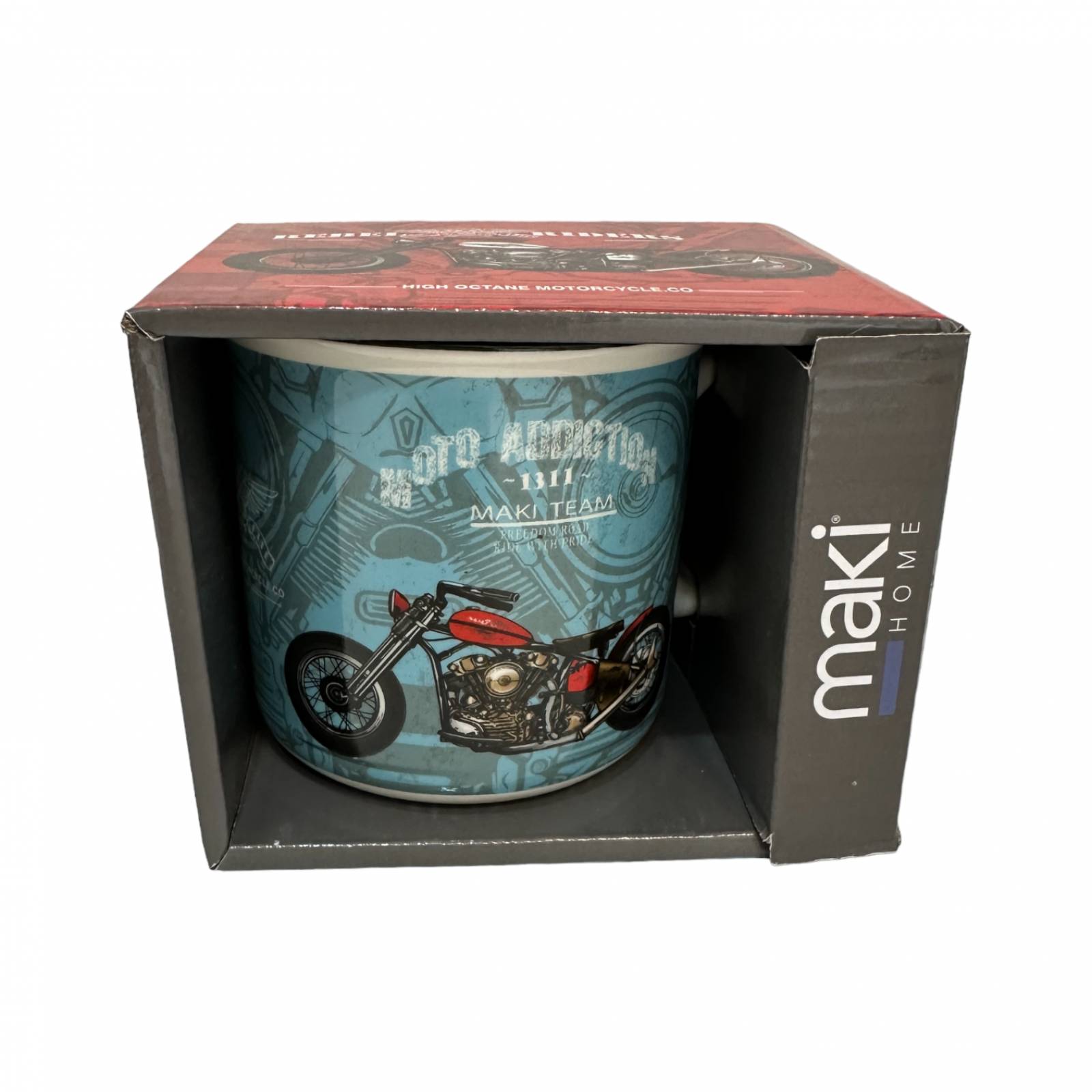 Taza De Porcelana De Motocicleta Color Azul