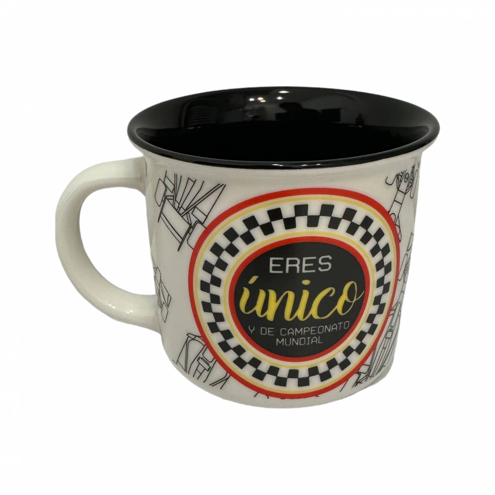 Taza De Porcelana Carro De Carreras Rojo