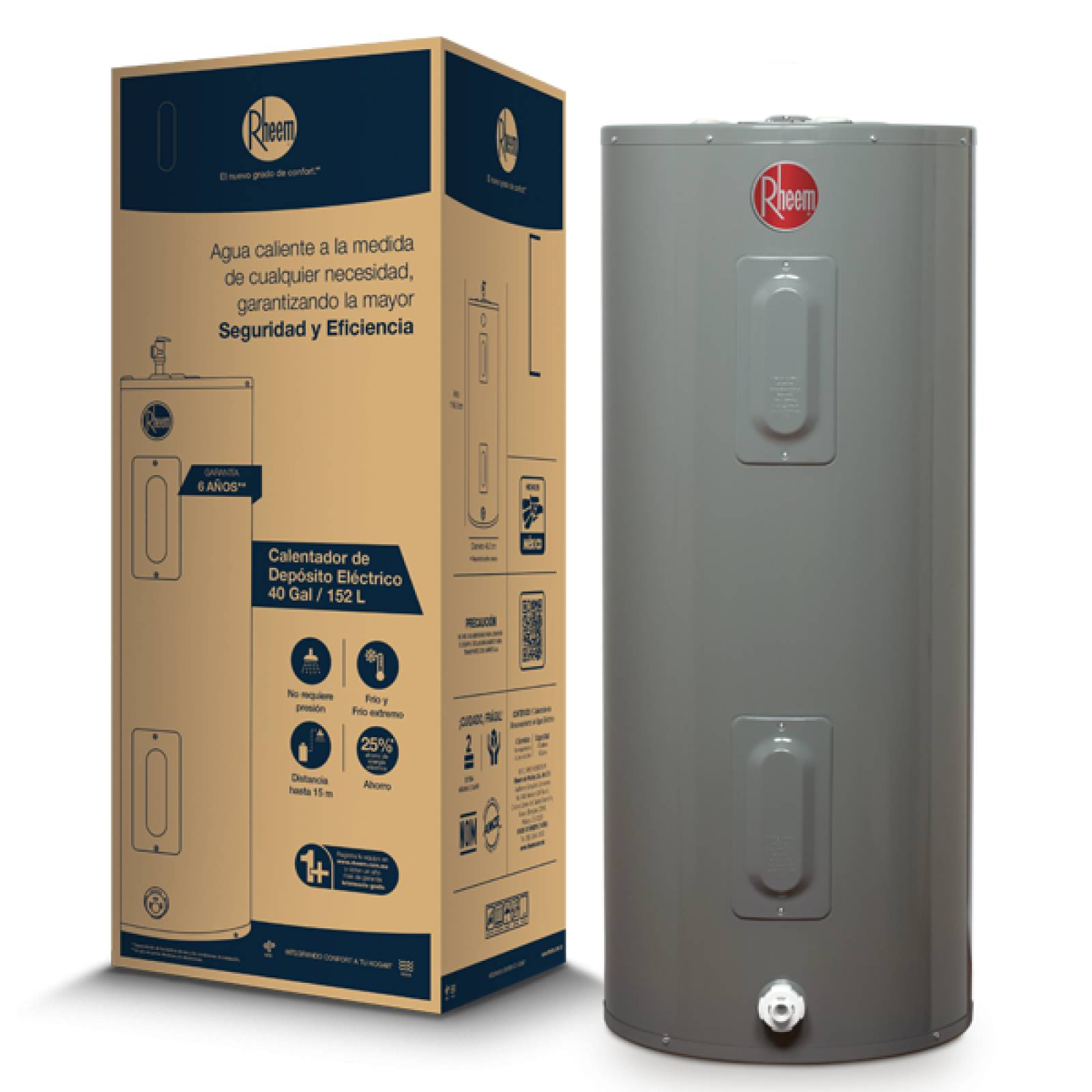 Calentador de Agua Deposito Electrico Rheem 152 Litros 220 V