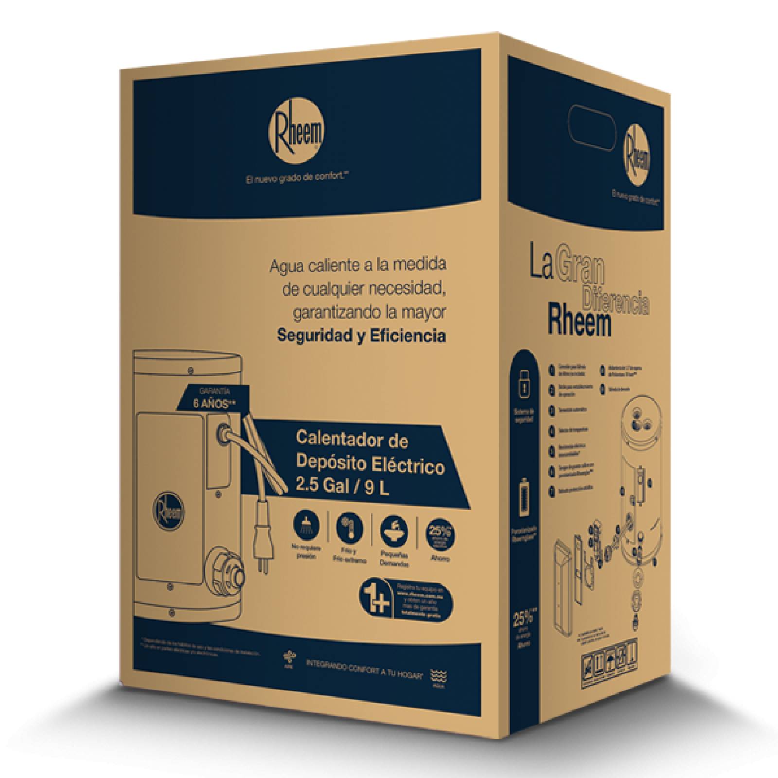 Calentador Agua Depósito Eléctrico Rheem 9L 127V+Instalación 