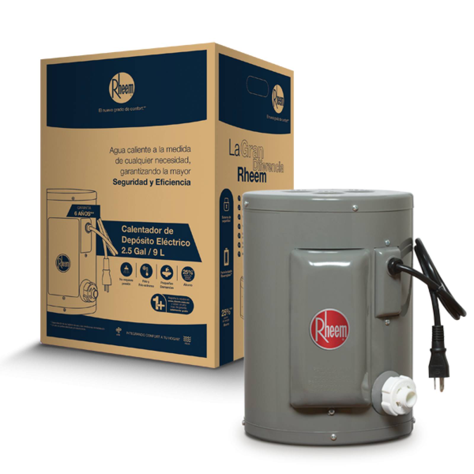 Calentador Agua Depósito Eléctrico Rheem 9L 127V+Instalación 