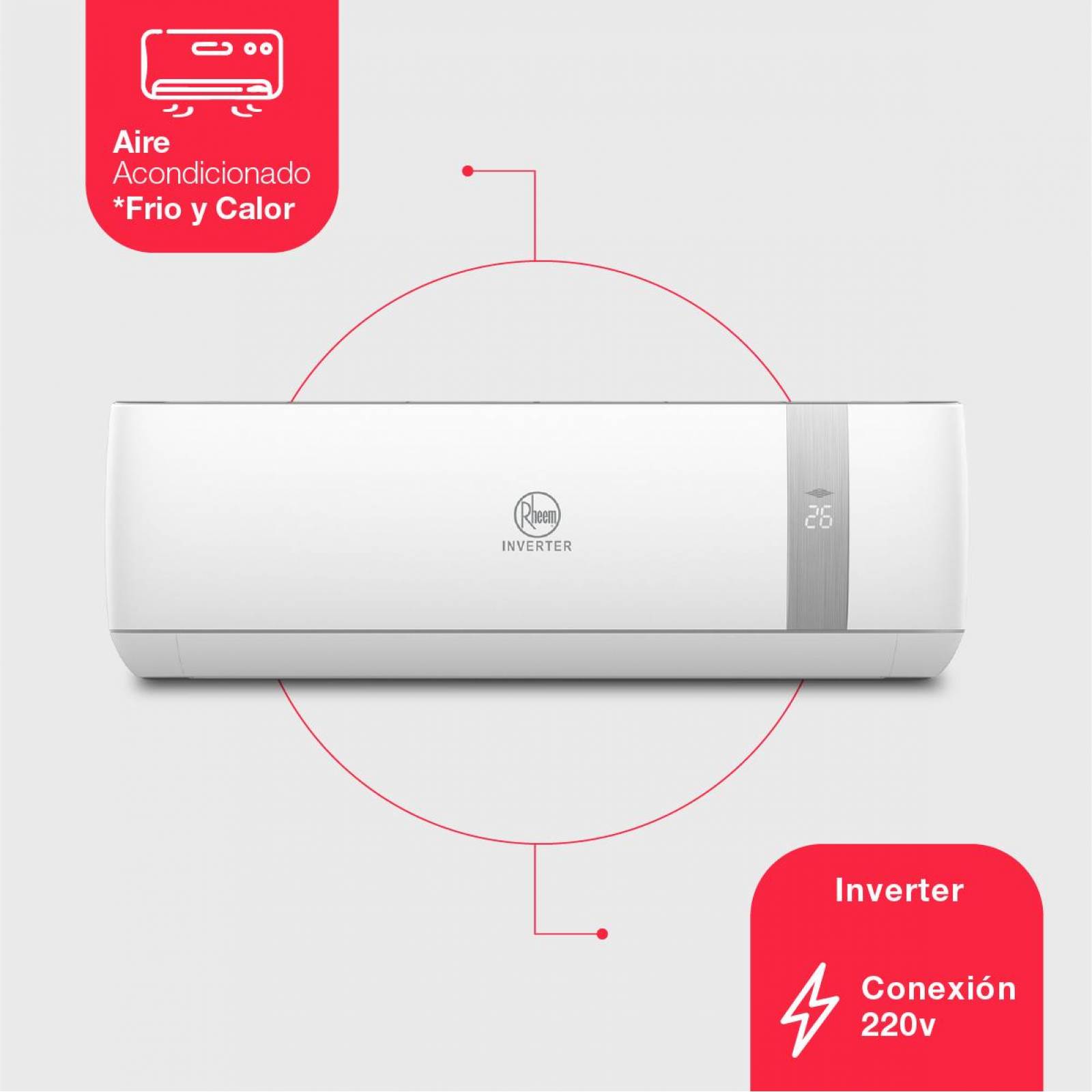 Aire Acondicionado Mini Split Inverter 24000 BTUS 220 V Frio y Calor 