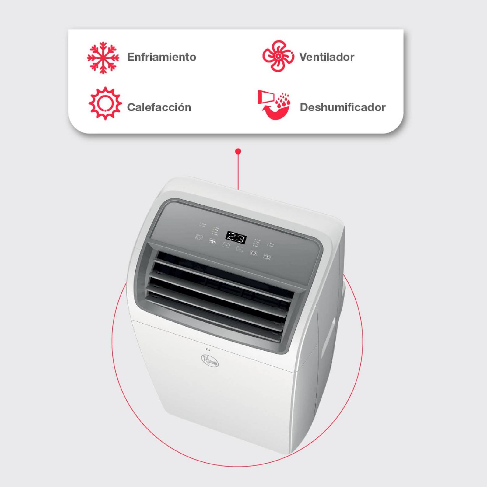 Aire Acondicionado Portátil Rheem Frío /Calor 12000 Btu 110v 