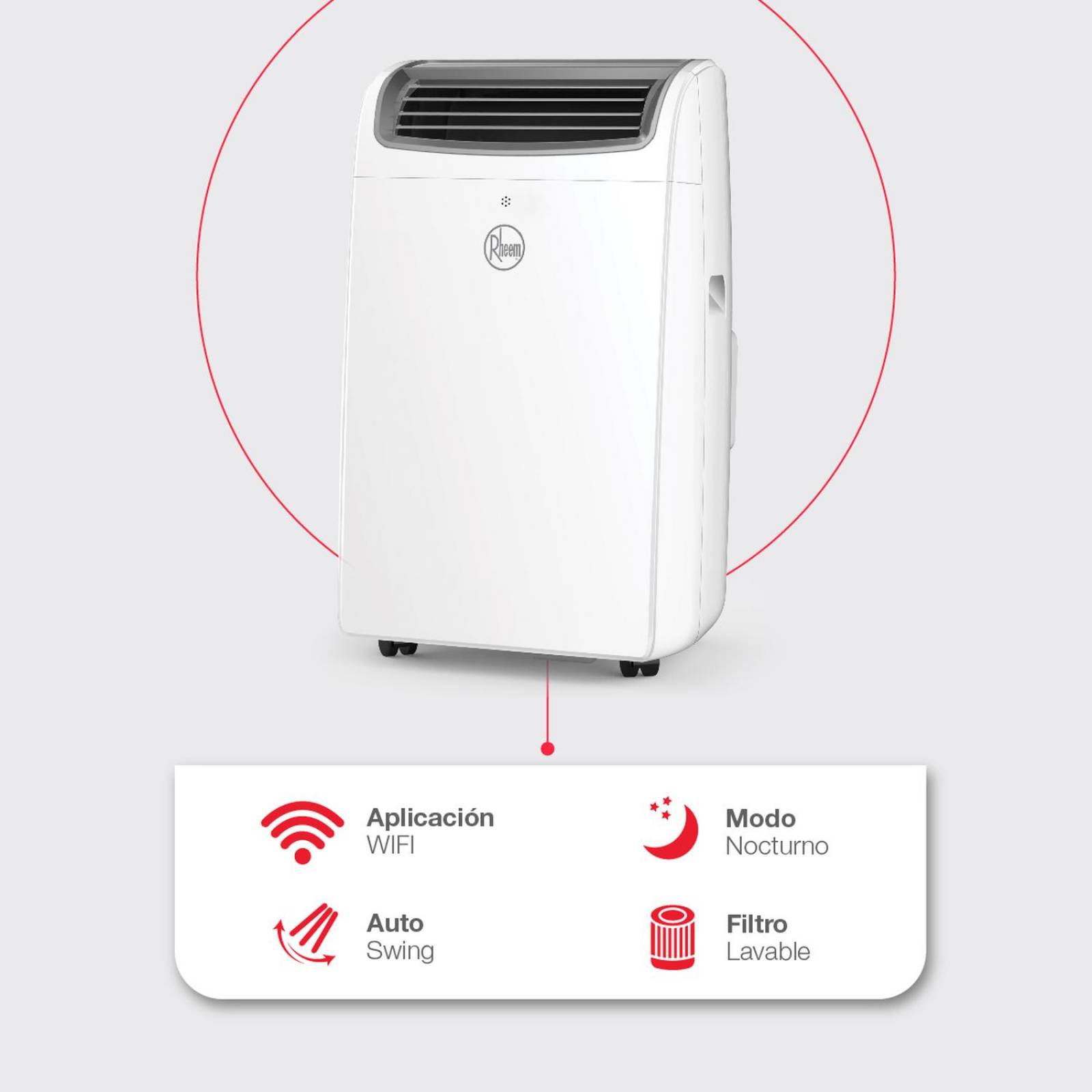 Aire Acondicionado Portátil Rheem Frío /Calor 12000 Btu 110v 