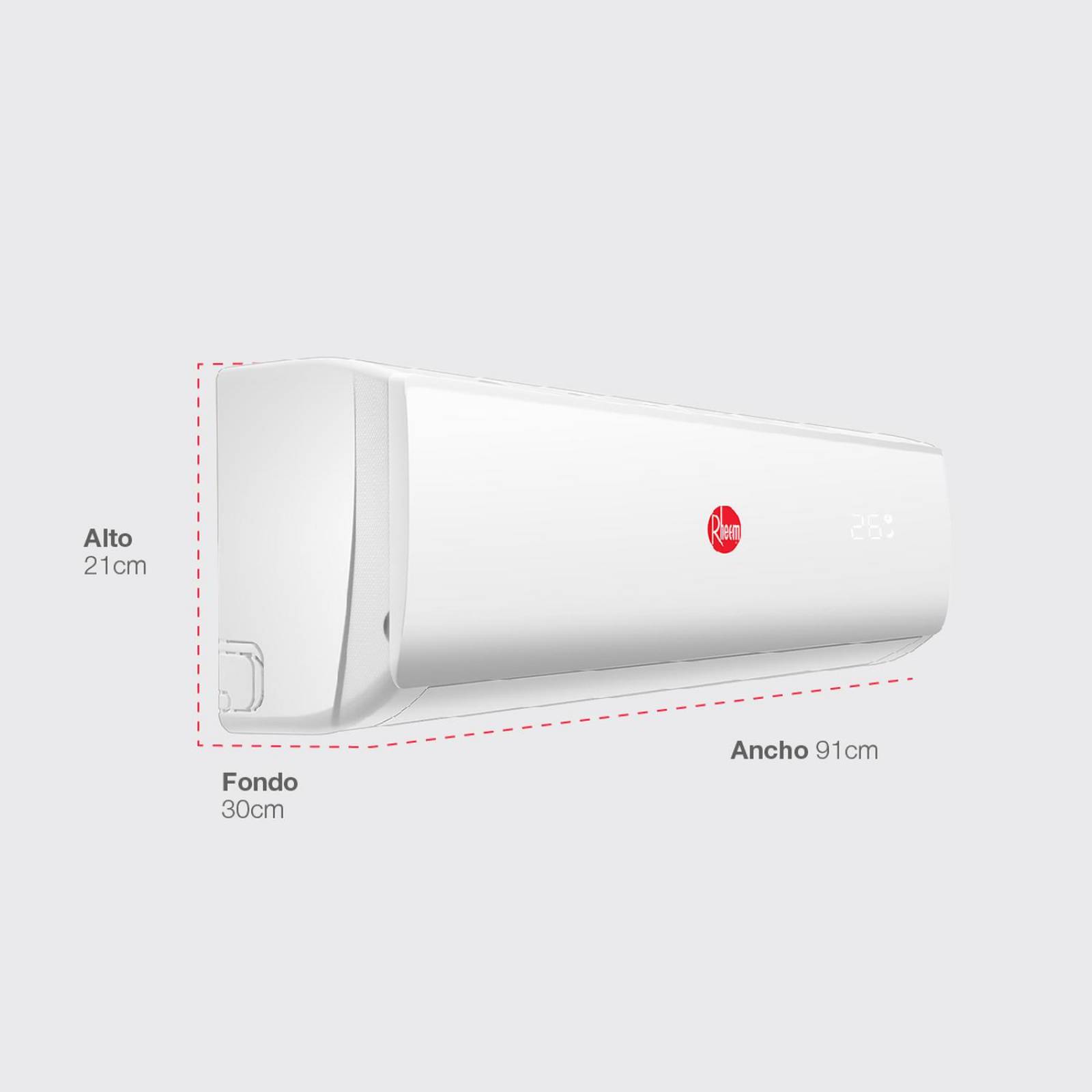 Minisplit Rheem On Off 18000 BTUS 220V Frio y Calor 1.5 Toneladas 