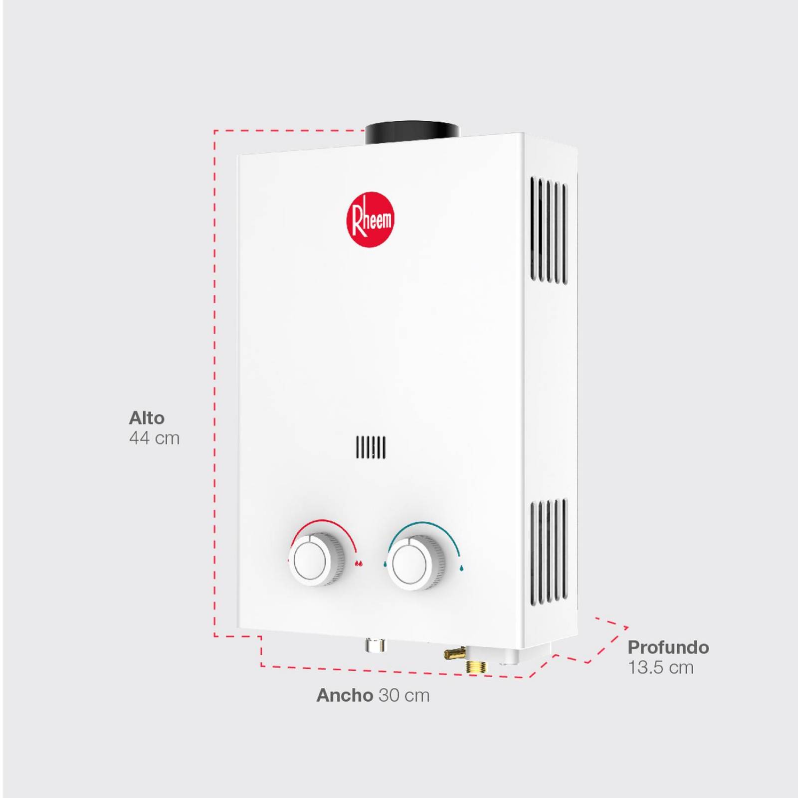 Calentador  de agua instantáneo Rheem Essentials 6 L/Min Gas LP 1 Servicio 